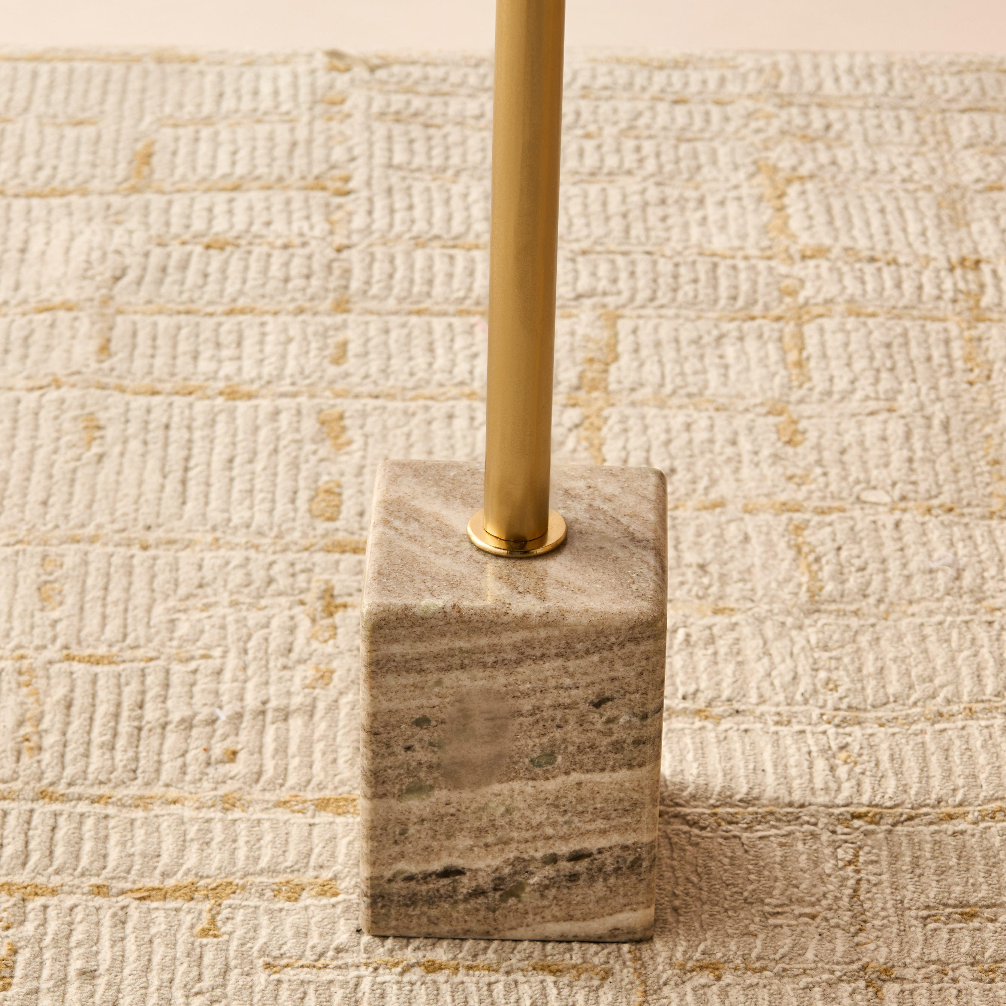 Metal Top Accent Table with Marble Base - 23x23x61 cms-furniture-livingroom-sideandendtables-image-5