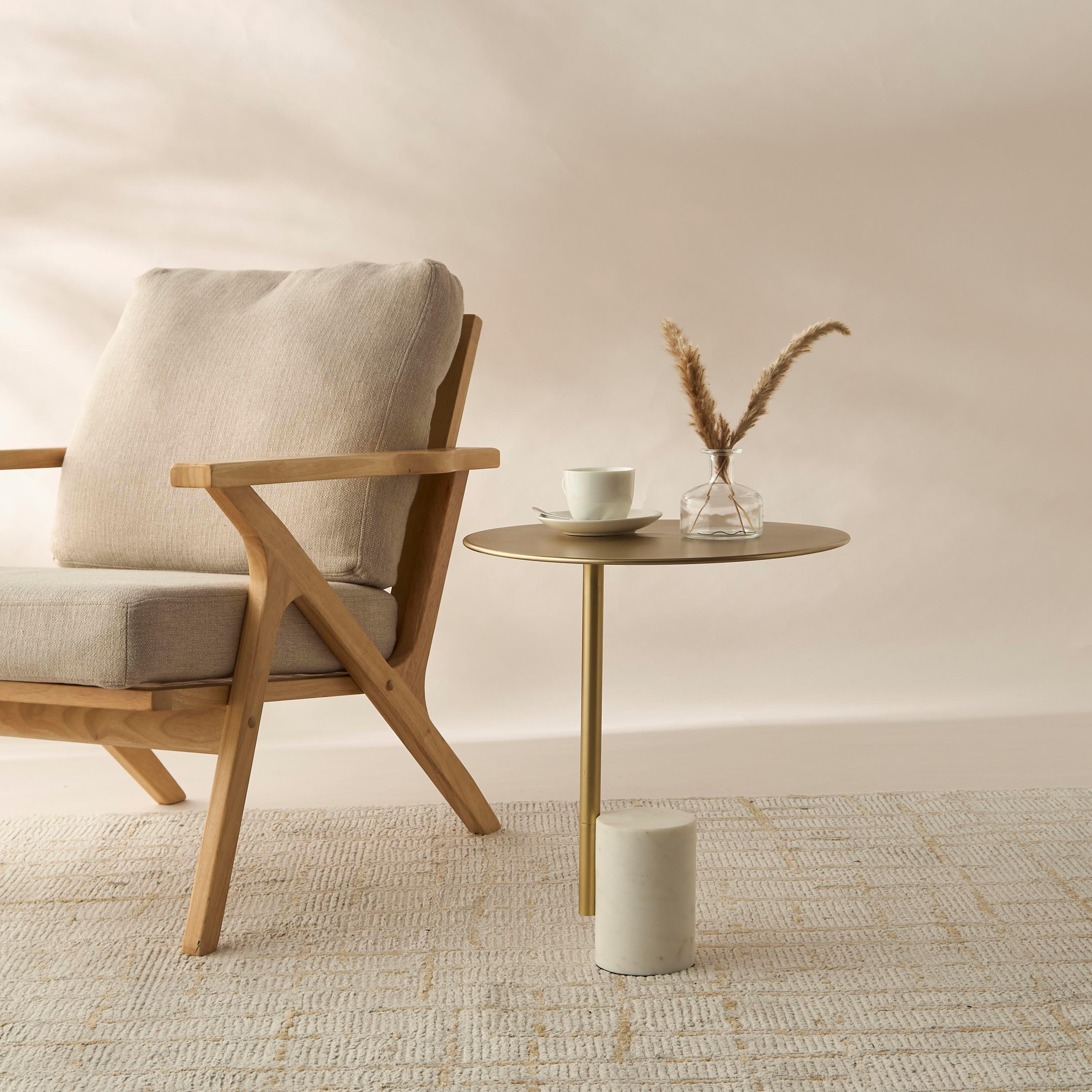 طاولة جانبية بسطح رخام وقاعدة عمودية - 46x46x41 سم-furniture-livingroom-sideandendtables-image-1