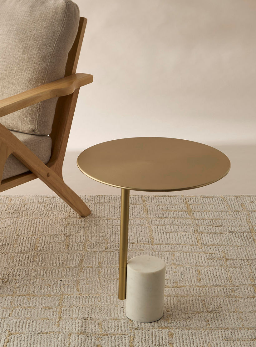 طاولة جانبية بسطح رخام وقاعدة عمودية - 46x46x41 سم-furniture-livingroom-sideandendtables-image-2
