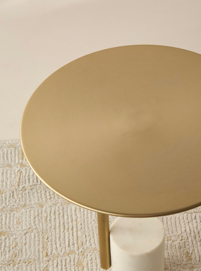طاولة جانبية بسطح رخام وقاعدة عمودية - 46x46x41 سم-furniture-livingroom-sideandendtables-image-3