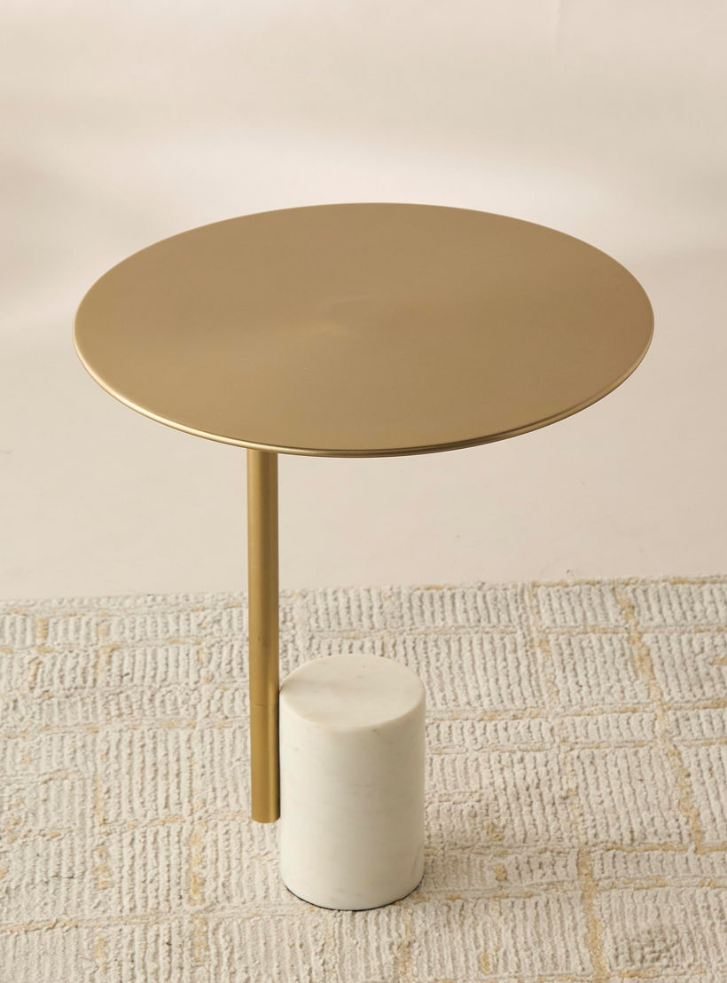 طاولة جانبية بسطح رخام وقاعدة عمودية - 46x46x41 سم-furniture-livingroom-sideandendtables-image-4