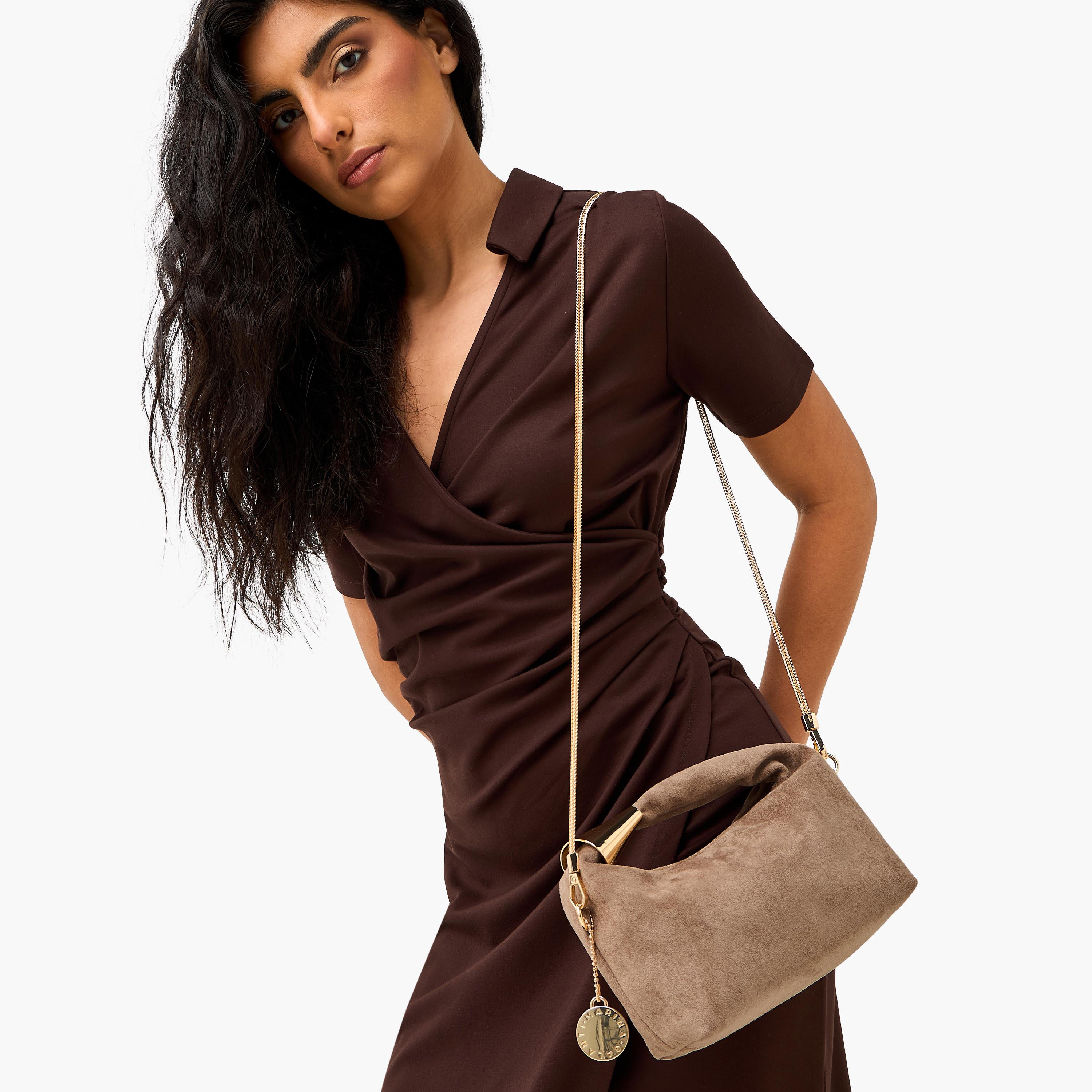 Marina Galanti Textured Hobo Bag with Detachable Chain Strap-women-bagsandwallets-handbags-image-2