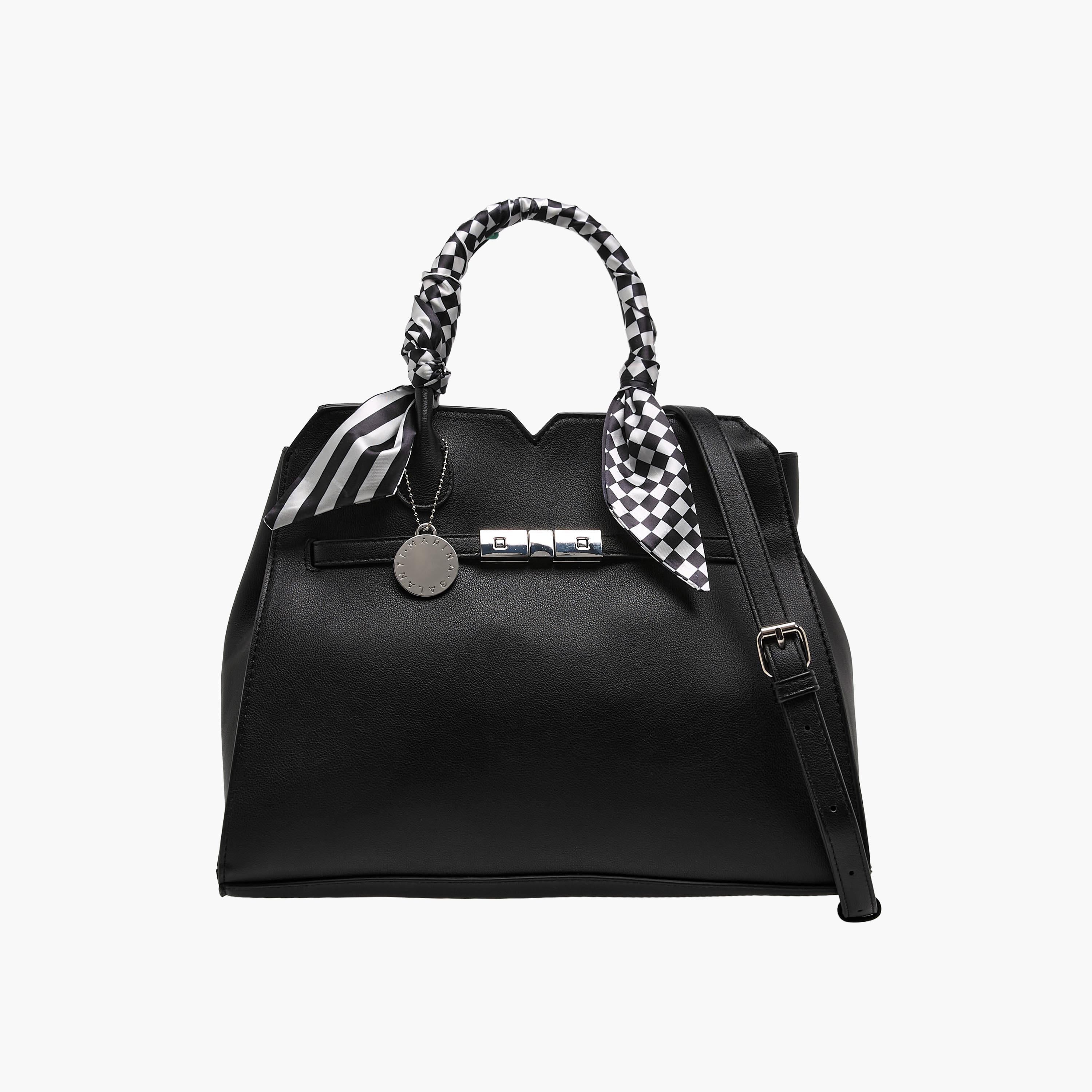 Marina Galanti Scarf Accent Tote Bag with Detachable Strap-women-bagsandwallets-handbags-image-1