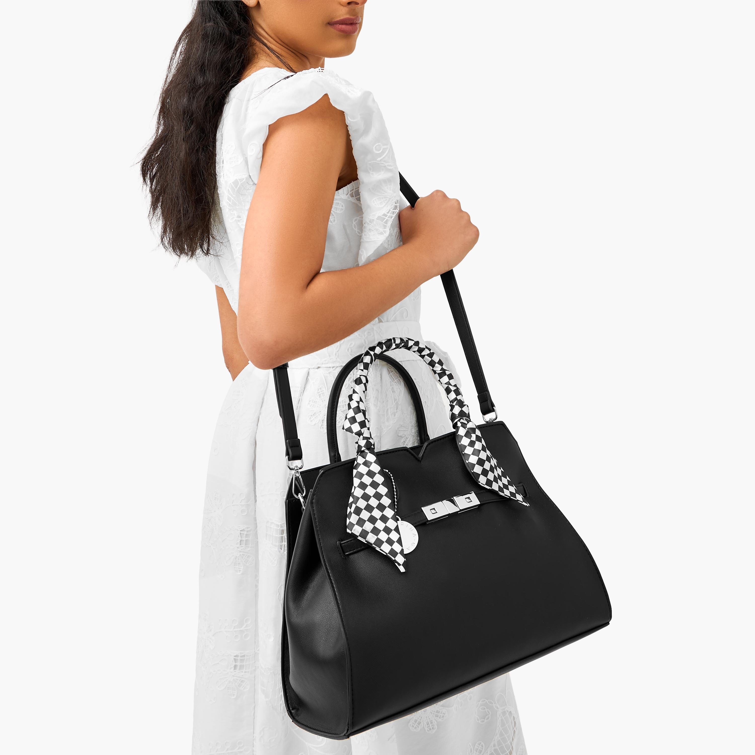 Marina Galanti Scarf Accent Tote Bag with Detachable Strap-women-bagsandwallets-handbags-image-2
