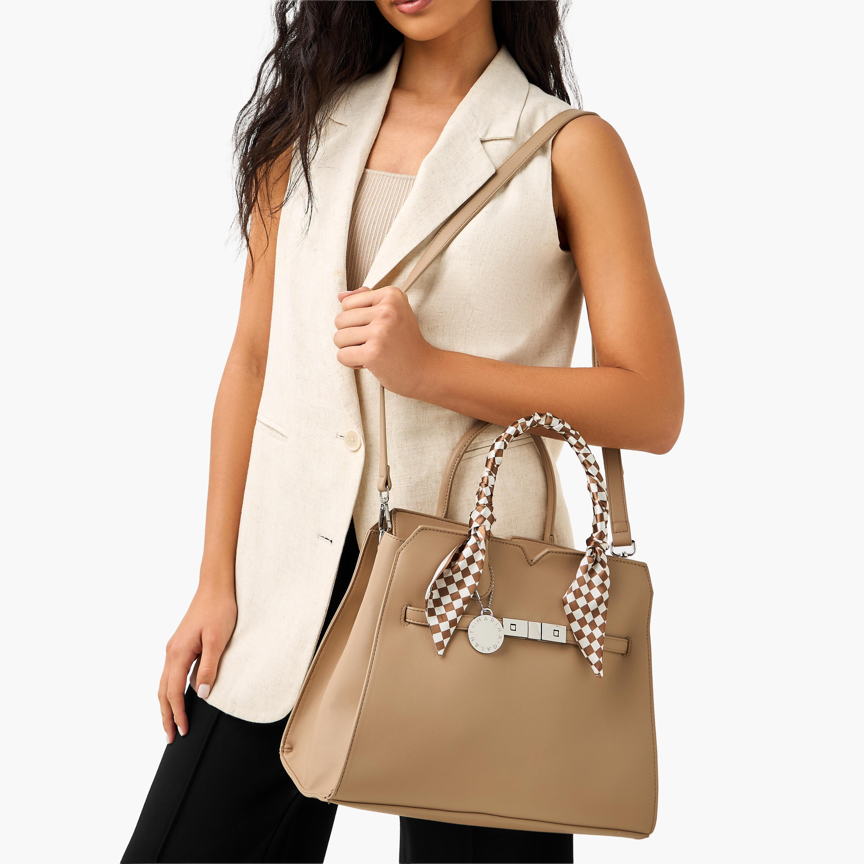 Marina Galanti Scarf Accent Tote Bag with Detachable Strap-women-bagsandwallets-handbags-image-2