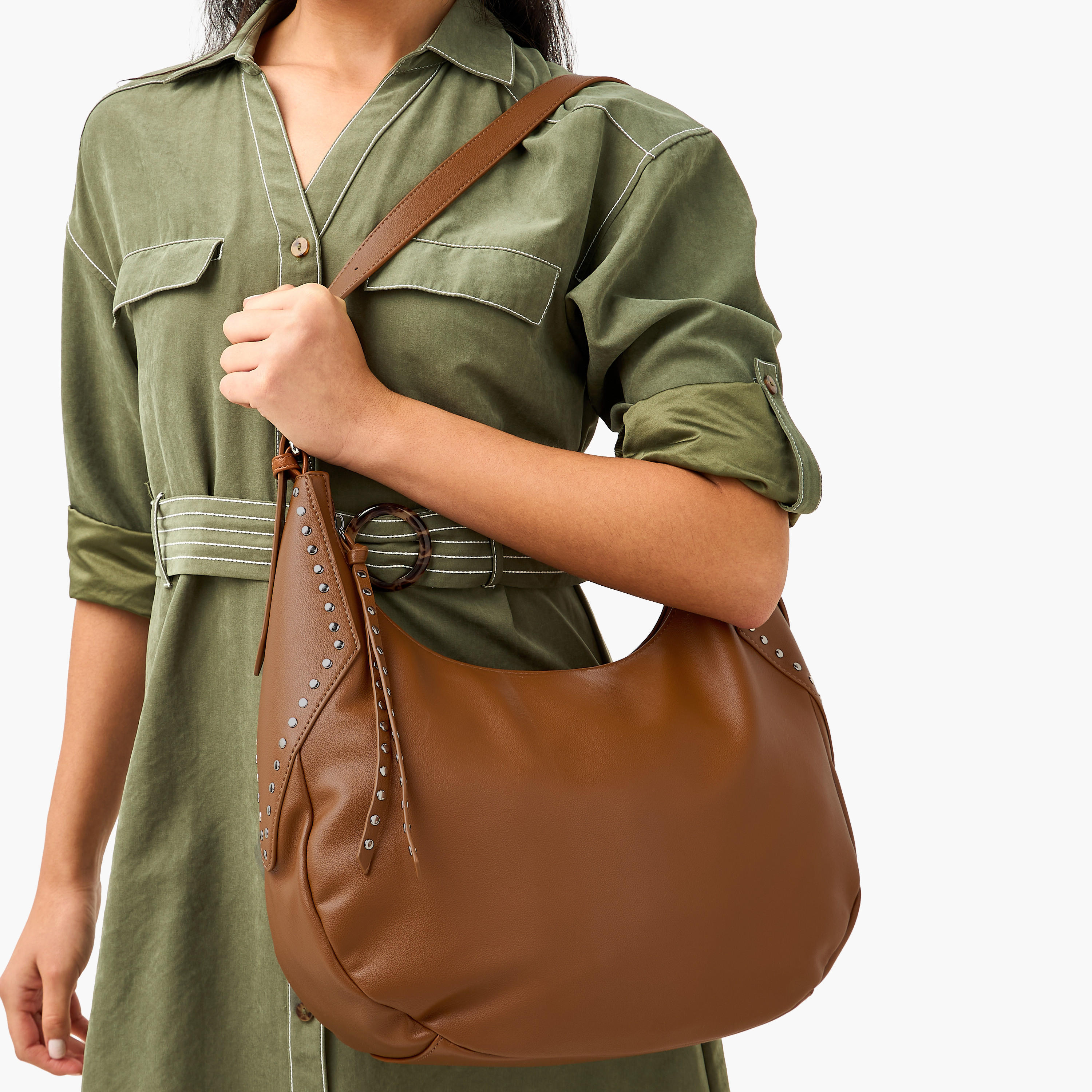 Marina Galanti Scarf Accent Tote Bag with Detachable Strap-women-bagsandwallets-handbags-image-2