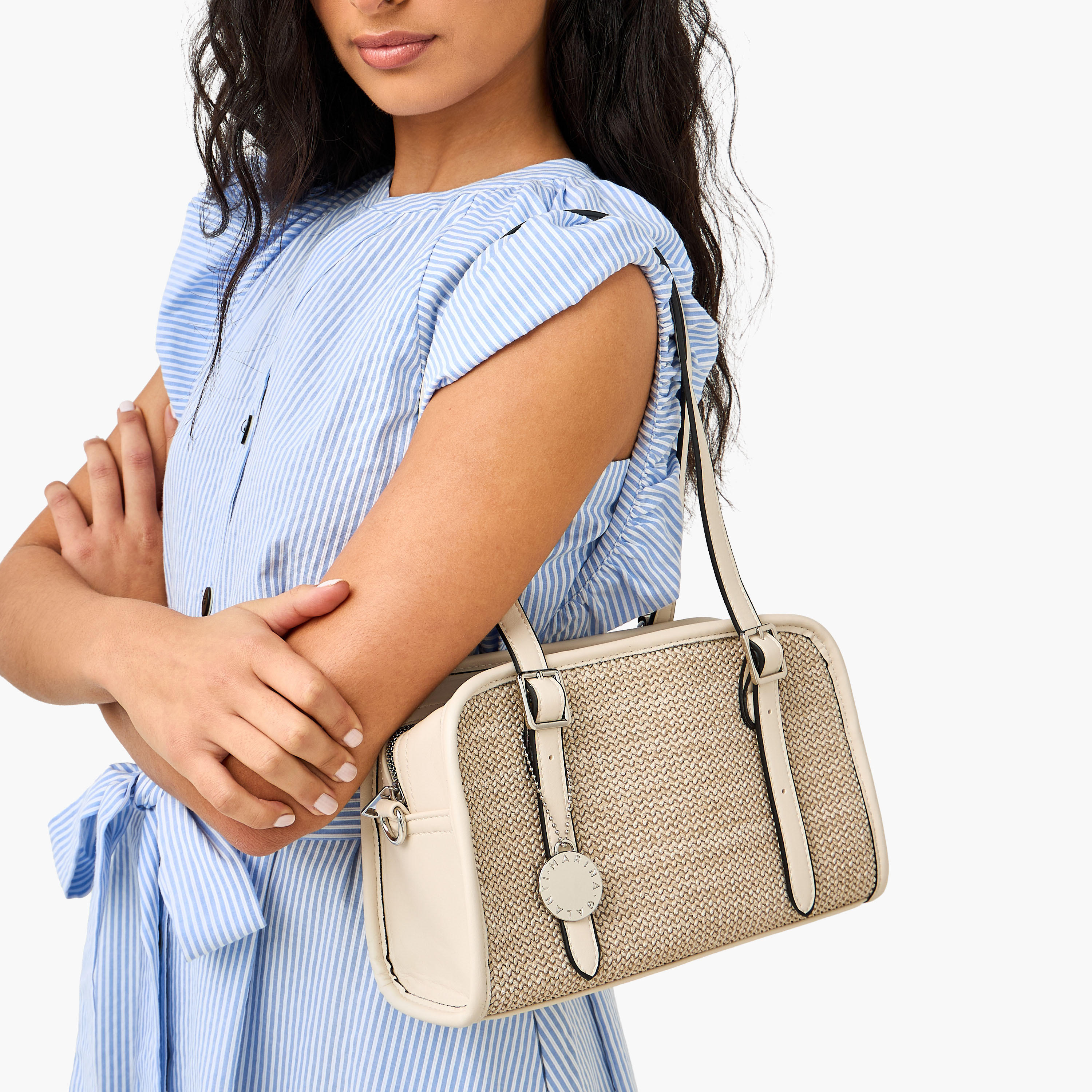 Marina Galanti Textured Shoulder Bag with Detachable Strap-women-bagsandwallets-handbags-image-8