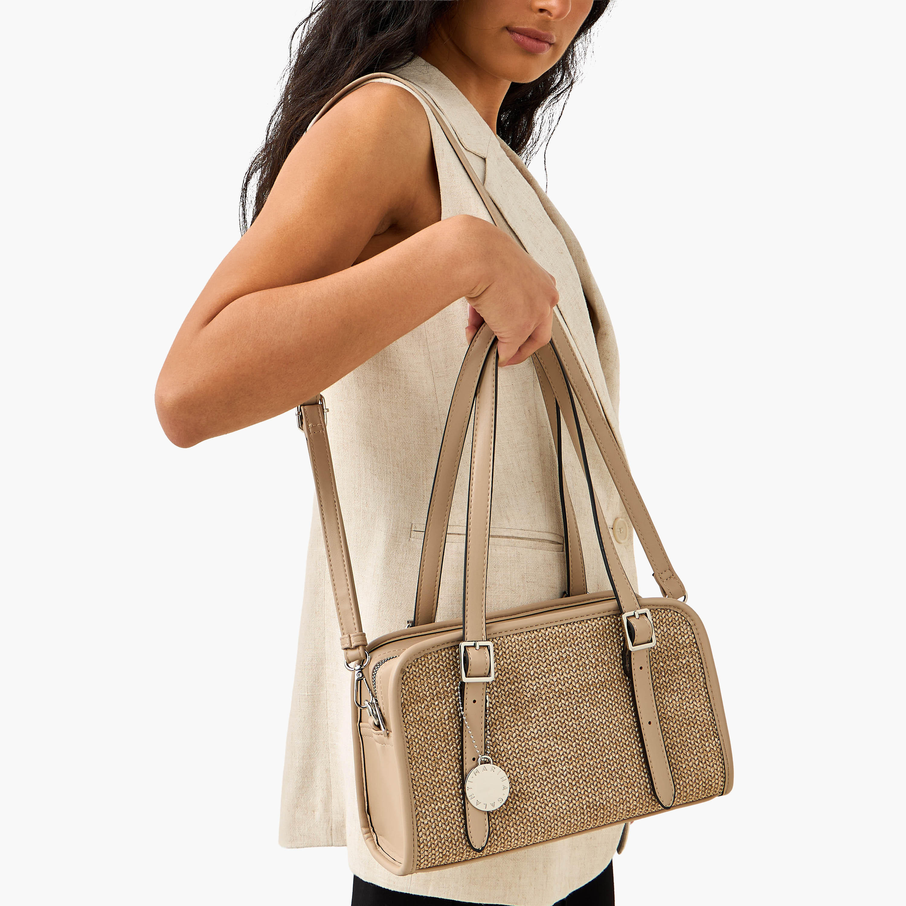 Marina Galanti Textured Shoulder Bag with Detachable Strap-women-bagsandwallets-handbags-image-2