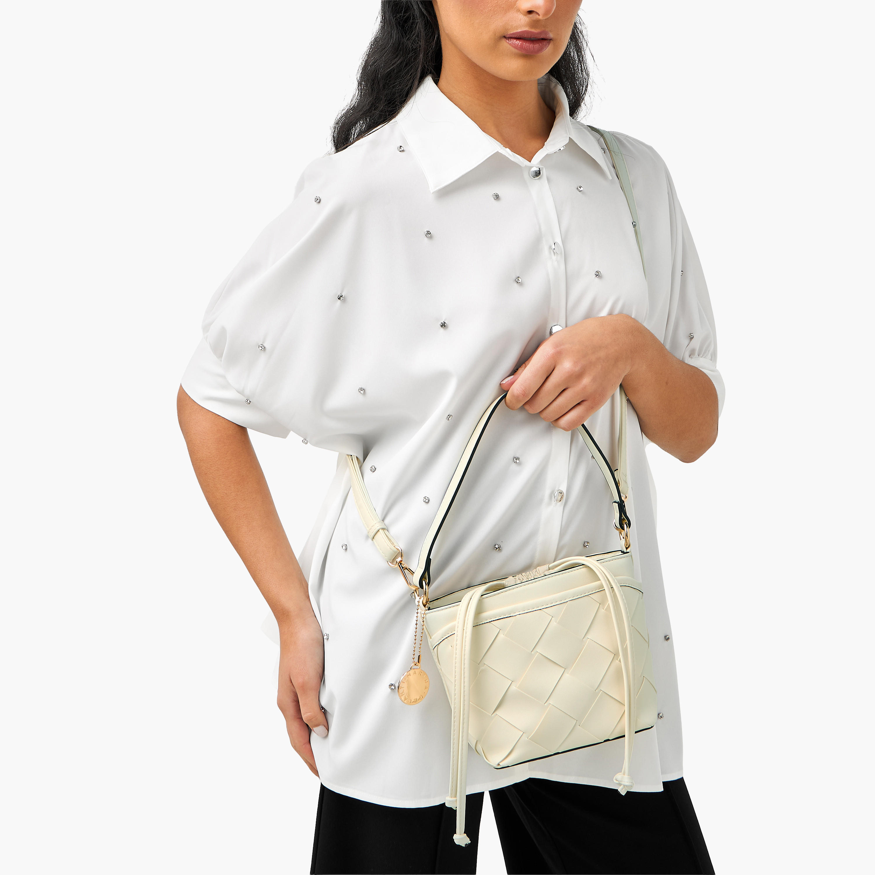 شنطة دلو بارزة الملمس بحزام قابل للفصل من مارينا جالانتي-women-bagsandwallets-handbags-image-2