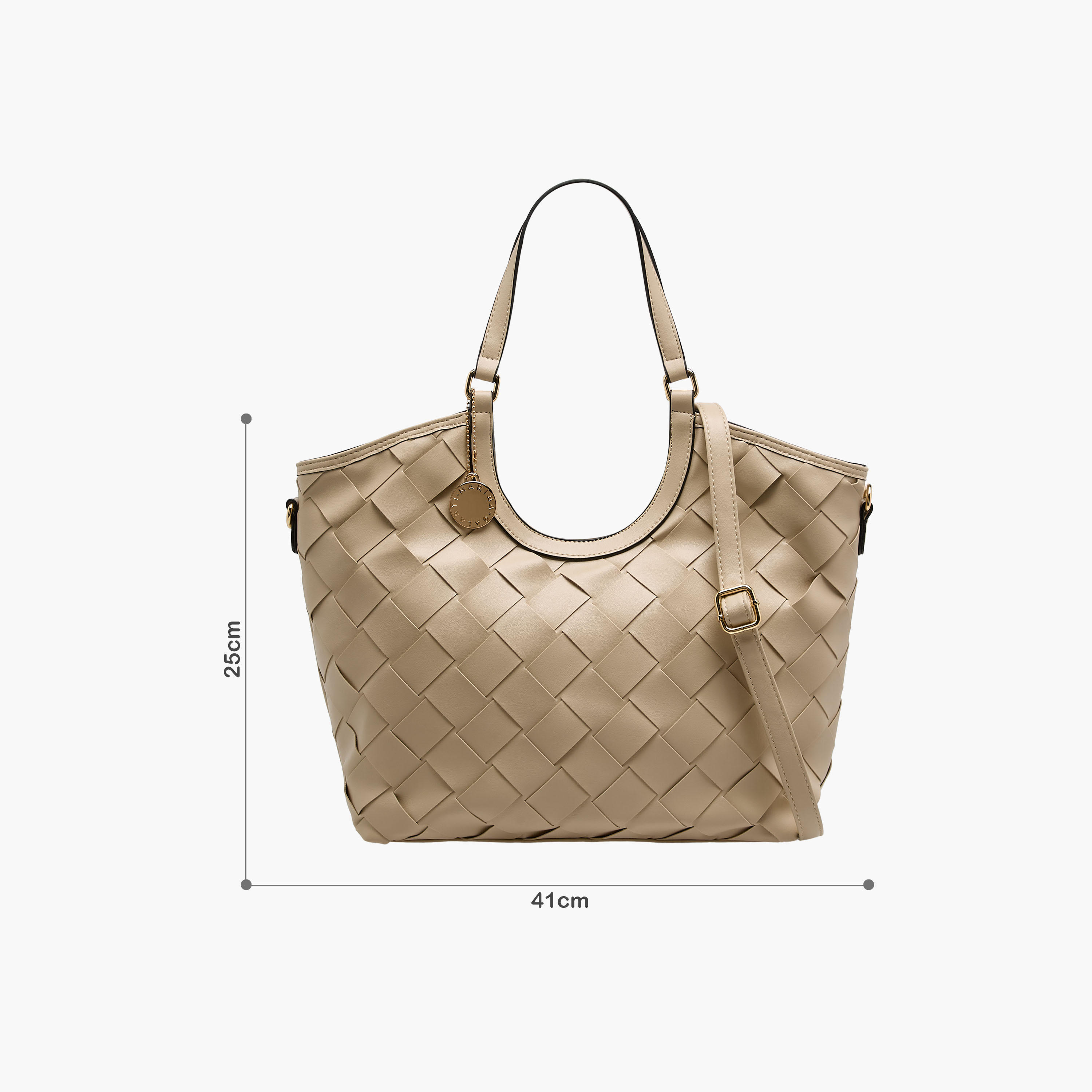 Marina Galanti Textured Tote Bag with Detachable Strap-women-bagsandwallets-handbags-image-2