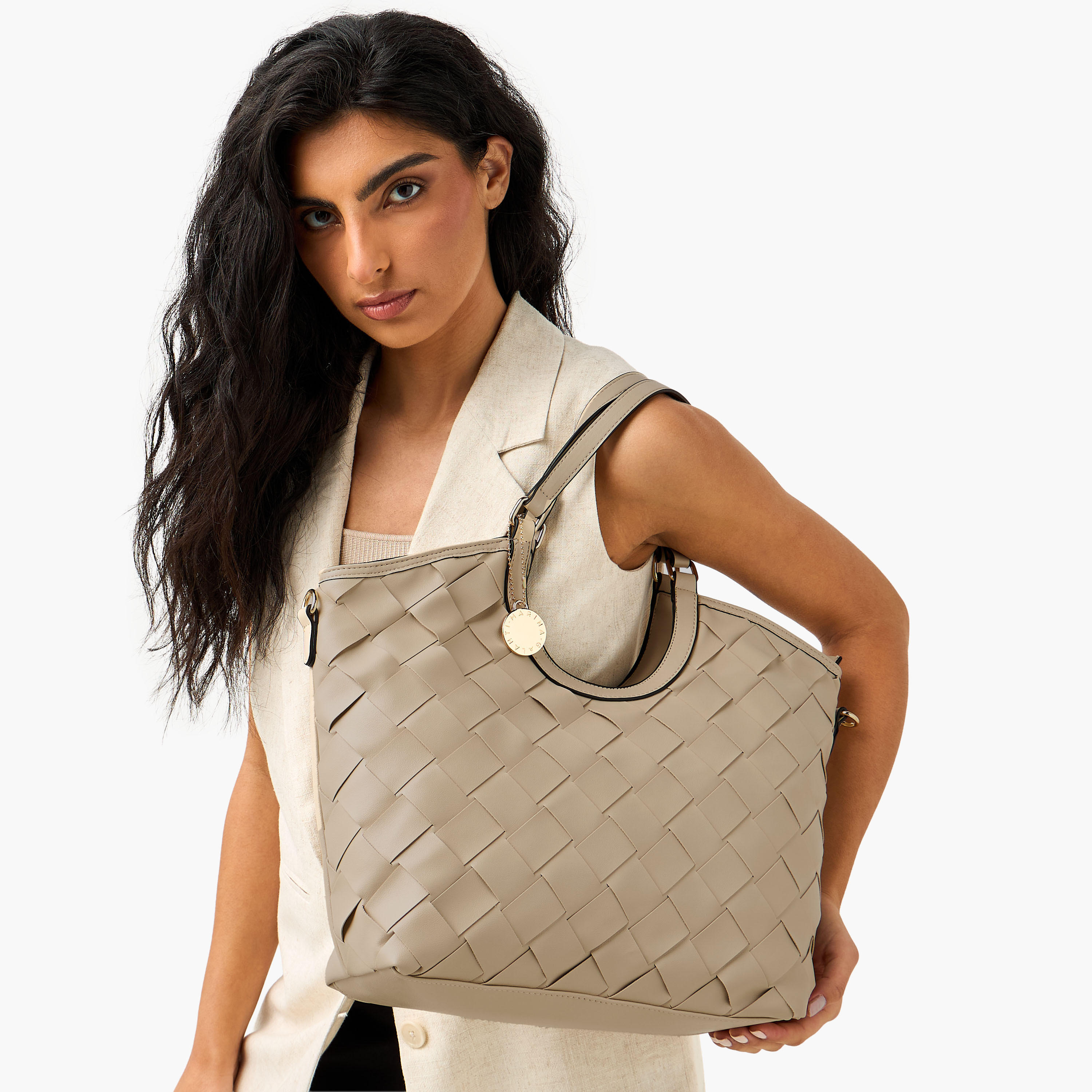 Marina Galanti Textured Tote Bag with Detachable Strap-women-bagsandwallets-handbags-image-9
