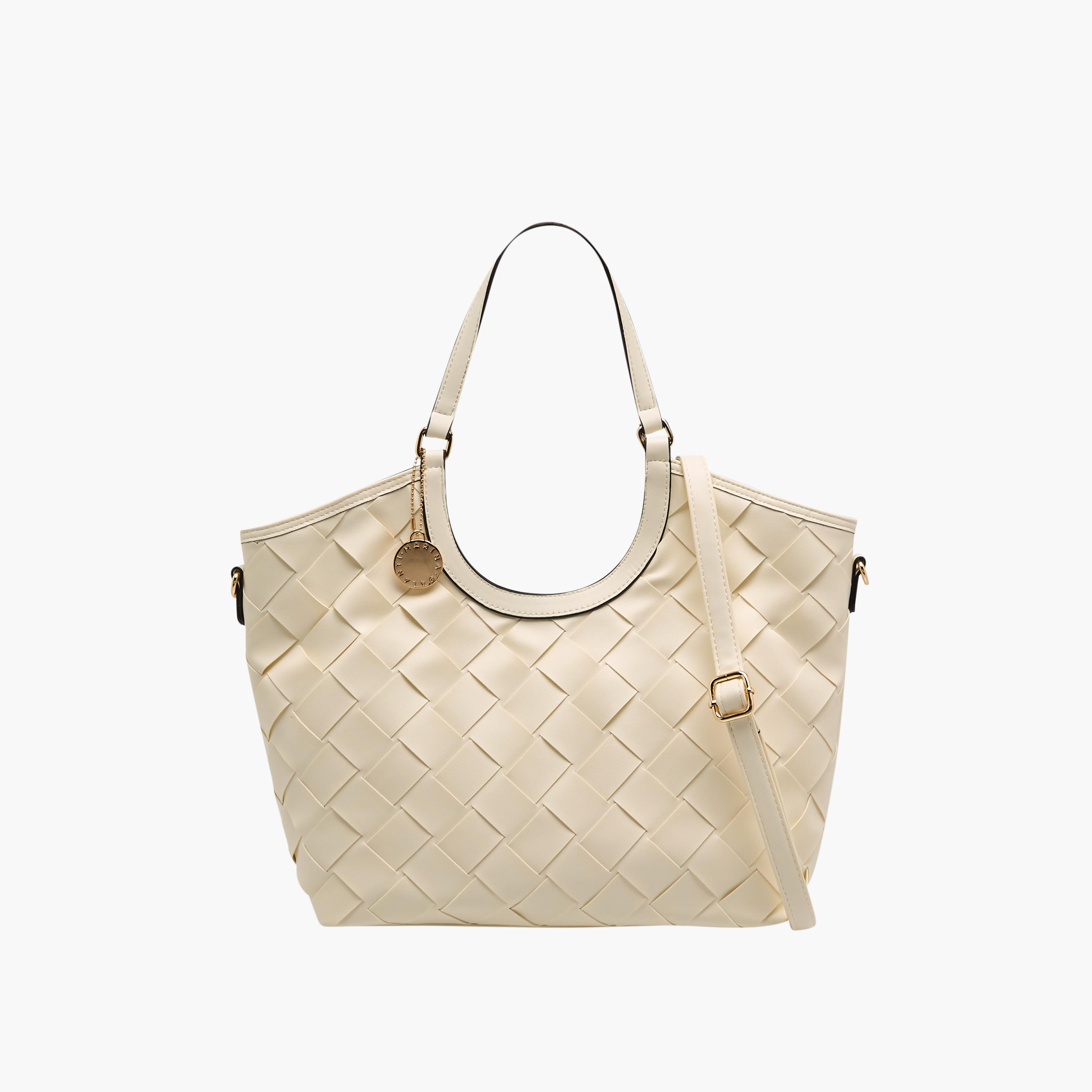 Marina Galanti Weave Textured Shopper Bag with Detachable Strap-women-bagsandwallets-handbags-image-1
