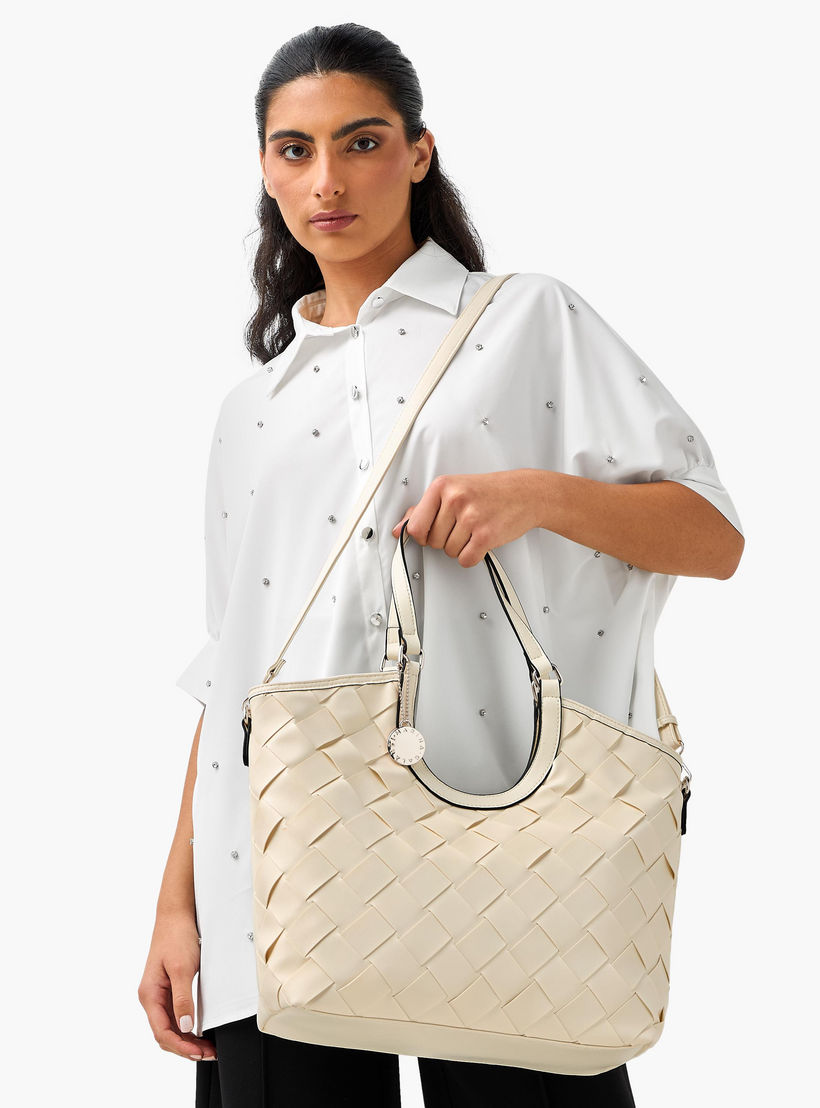 Marina Galanti Weave Textured Shopper Bag with Detachable Strap-women-bagsandwallets-handbags-image-3