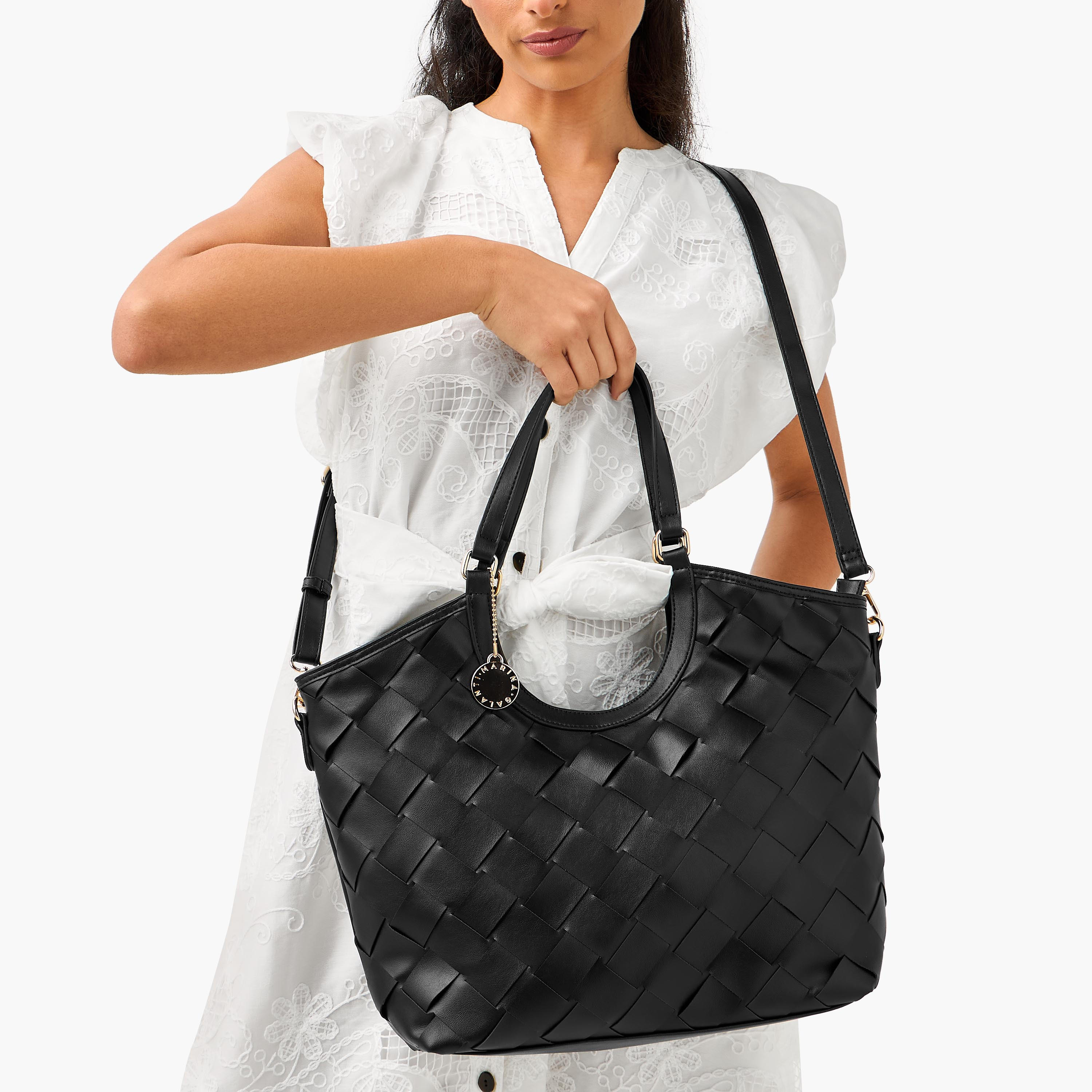Marina Galanti Weave Textured Shopper Bag with Detachable Strap-women-bagsandwallets-handbags-image-2