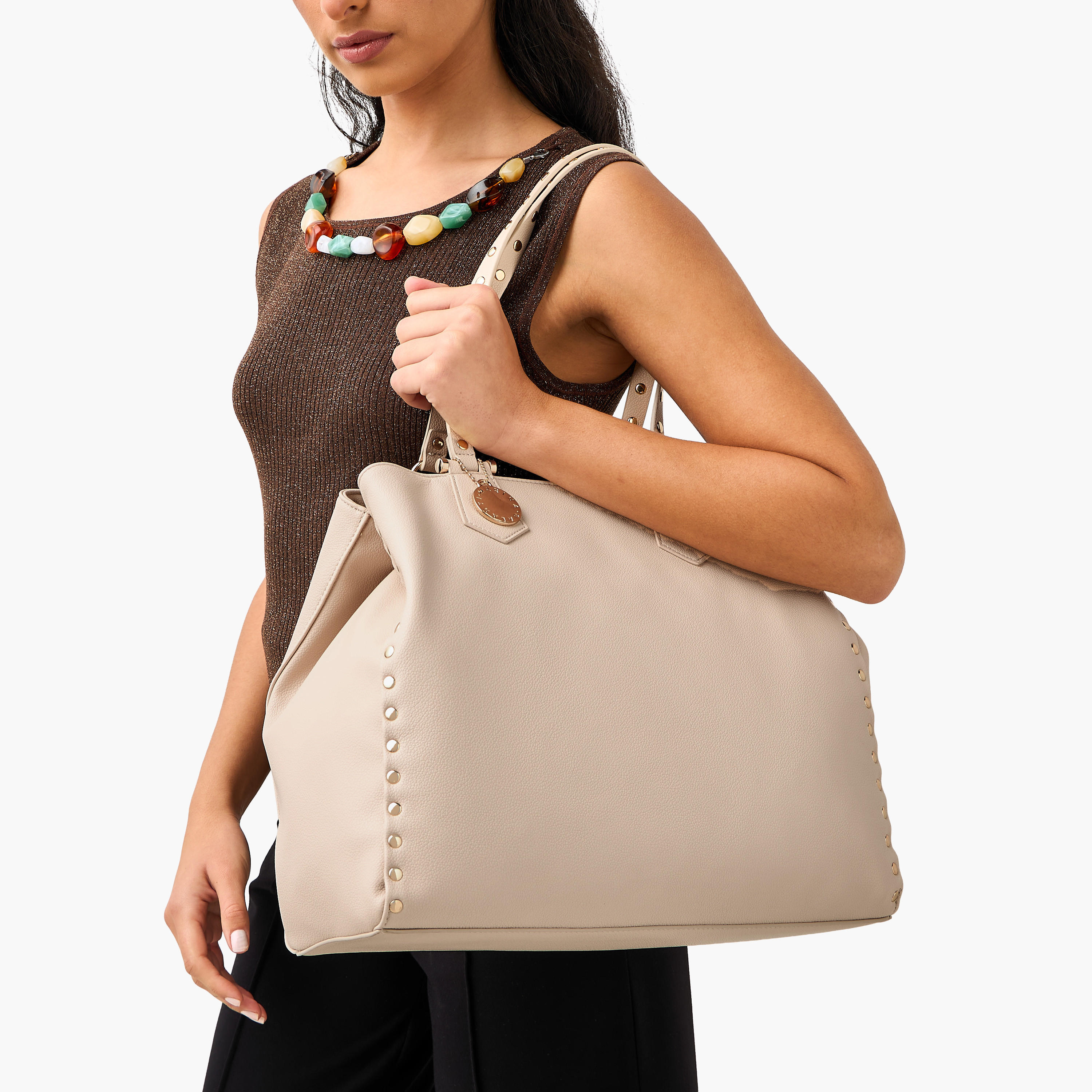 Marina Galanti Studded Tote Bag with Double Handle-women-bagsandwallets-handbags-image-2
