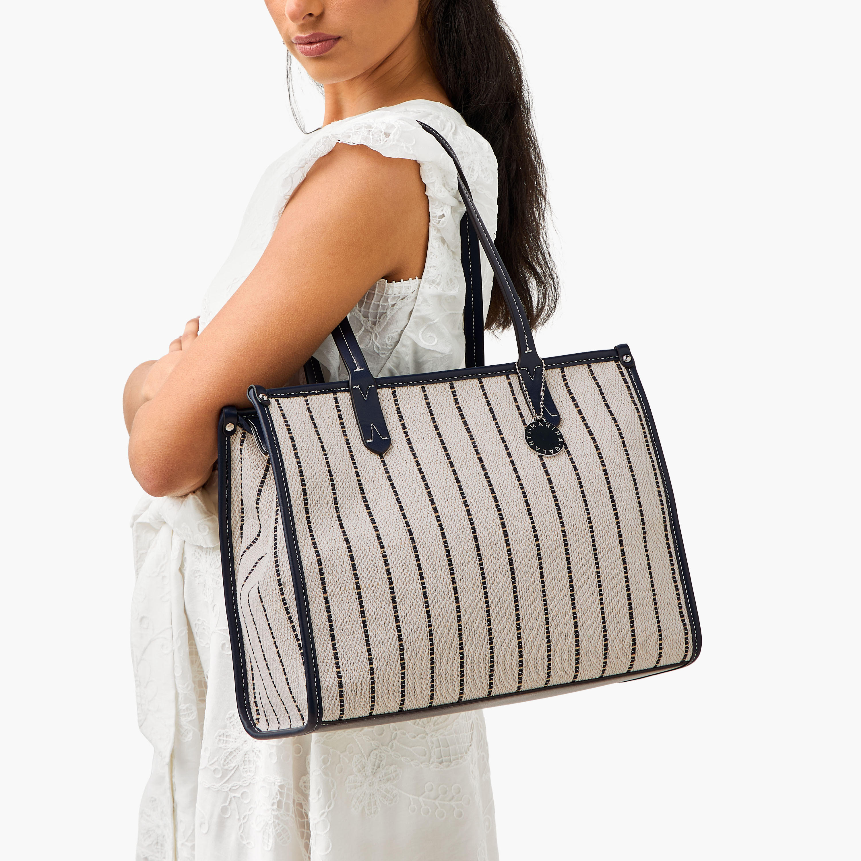 Marina Galanti Striped Tote Bag with Double Handle-women-bagsandwallets-handbags-image-2