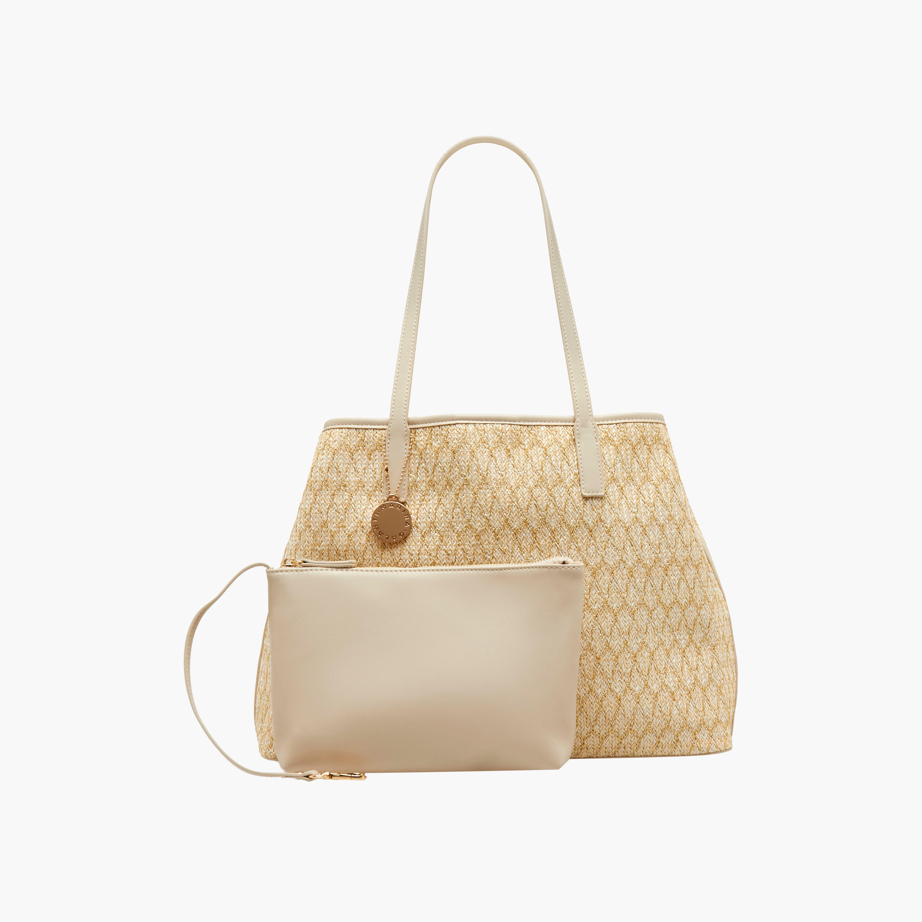 Marina Galanti Textured Tote Bag with Pouch-women-bagsandwallets-handbags-image-1
