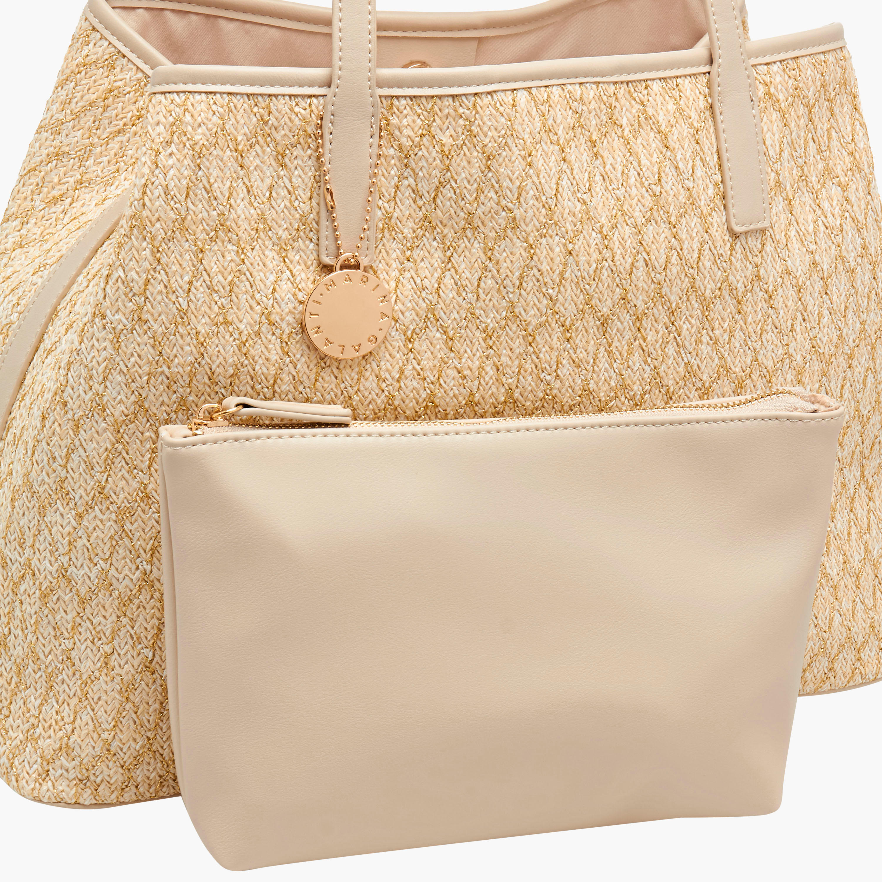 Marina Galanti Textured Tote Bag with Pouch-women-bagsandwallets-handbags-image-6