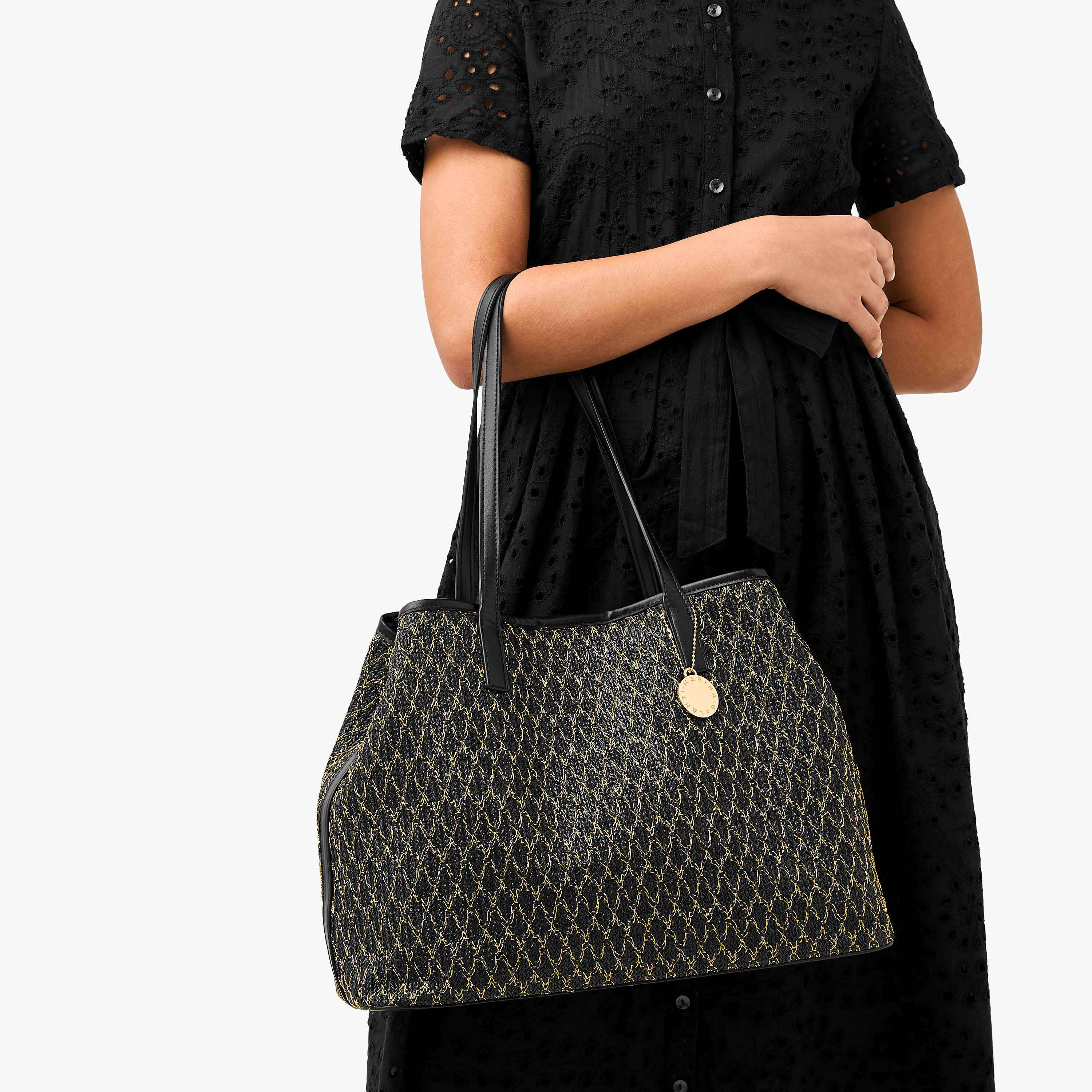 Marina Galanti Textured Tote Bag with Pouch-women-bagsandwallets-handbags-image-2
