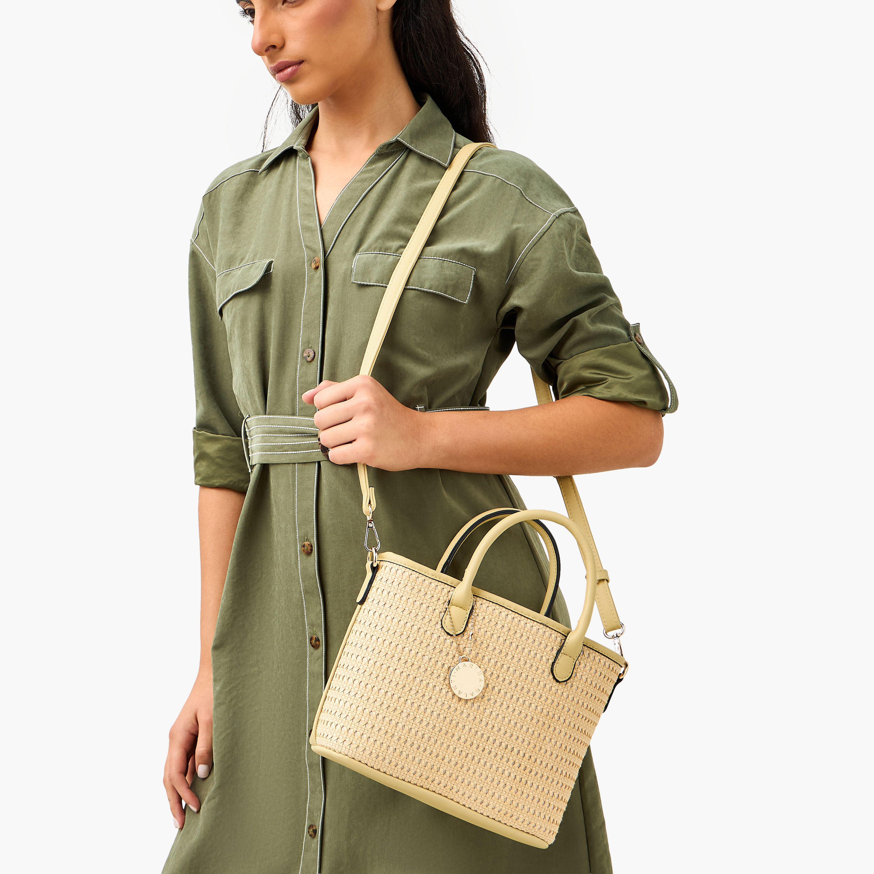 Marina Galanti Textured Tote Bag with Detachable Strap-women-bagsandwallets-handbags-image-2
