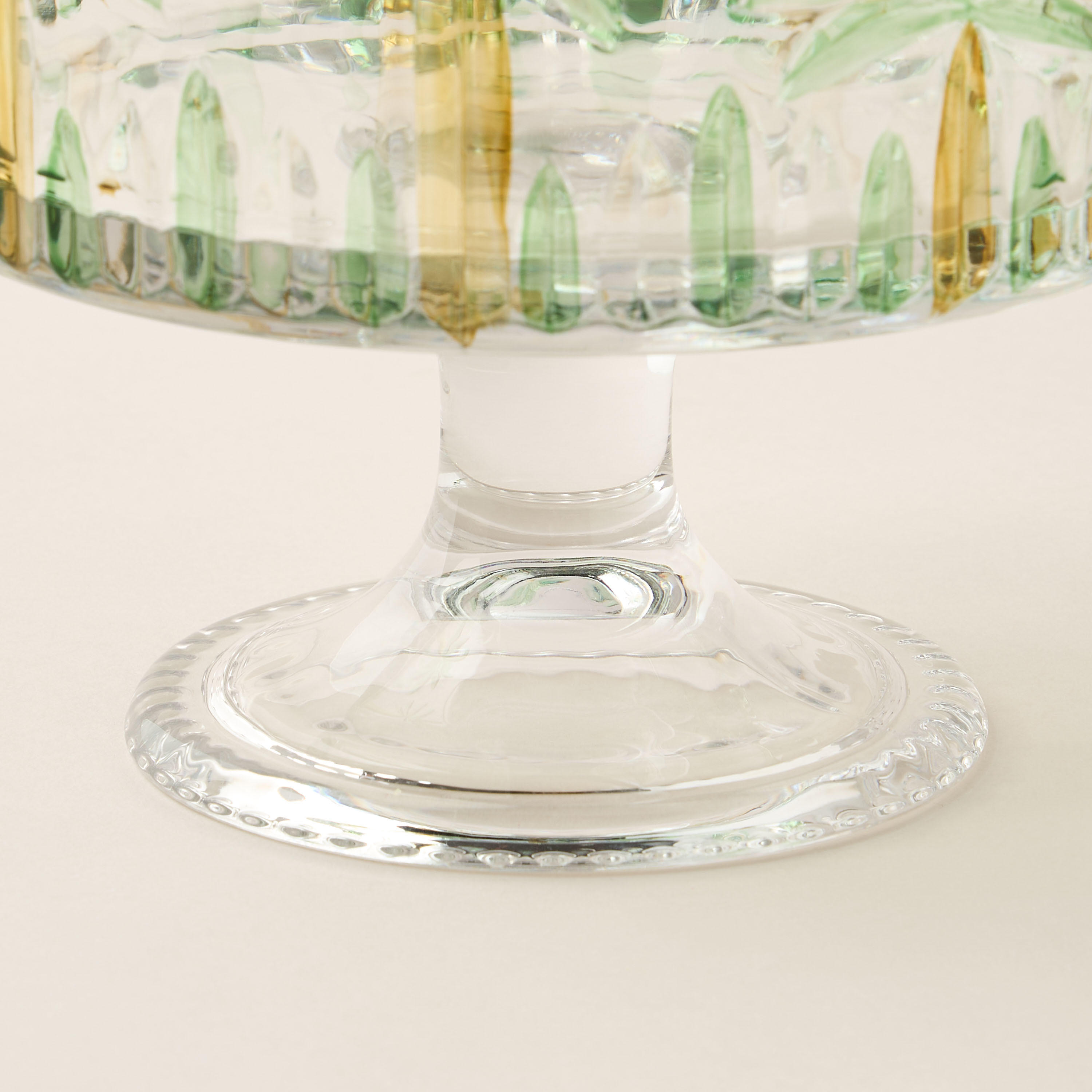 Palm Tree Hand-Painted Glass Serving Bowl - 20x19 cms-household-dining-dinnerware-bowls-image-4