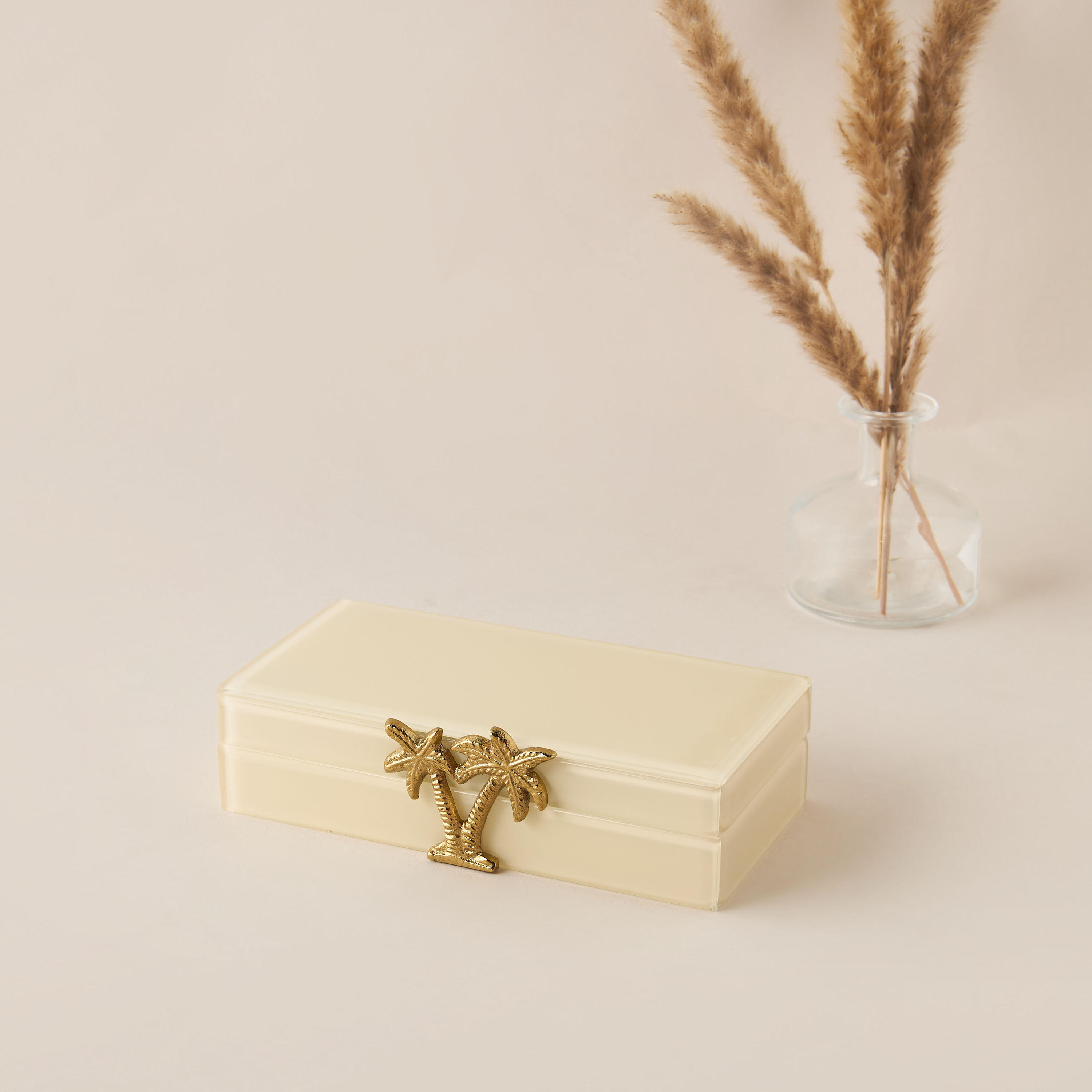 Palm Tree Accent Decorative Storage Box - 29x12x7 cms-household-storage-jewelleryorganizing-jewelleryboxesandstands-image-2
