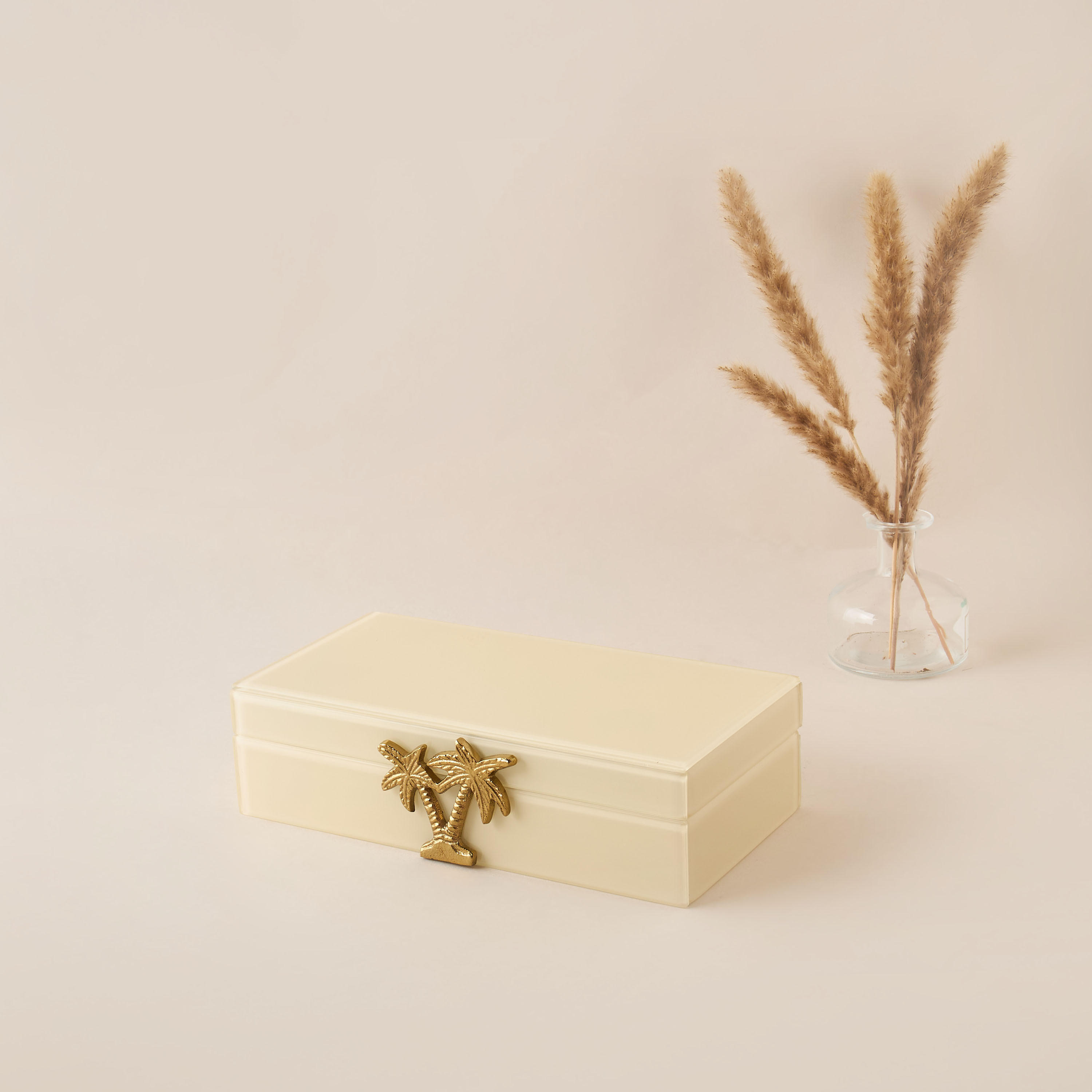 Palm Tree Accent Decorative Storage Box - 22x11x6 cms-household-storage-jewelleryorganizing-jewelleryboxesandstands-image-2