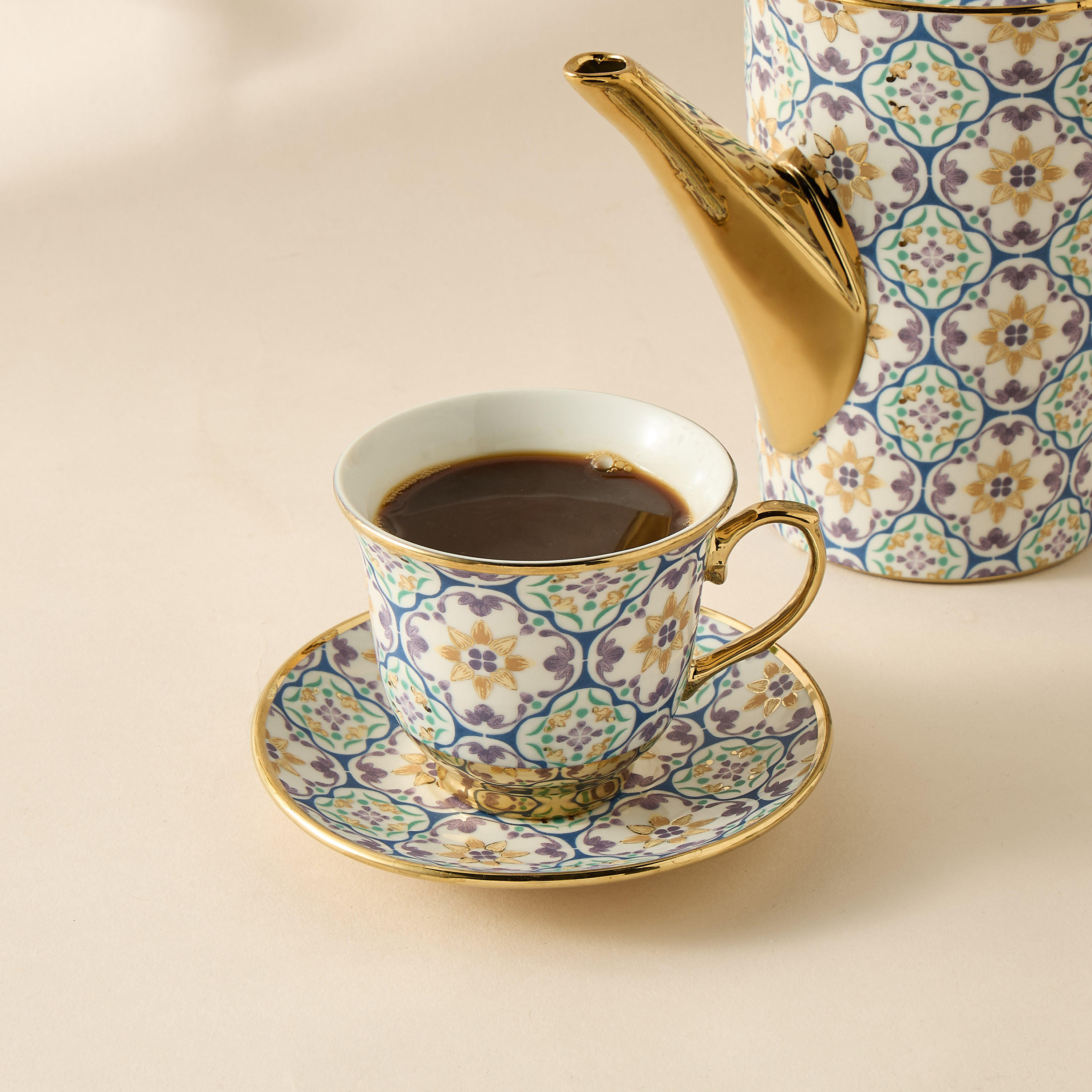 Mosaica 13-Piece Porcelain Cup and Saucer Set - 220 ml-household-dining-teaandcoffee-teaandcoffeesets-image-3