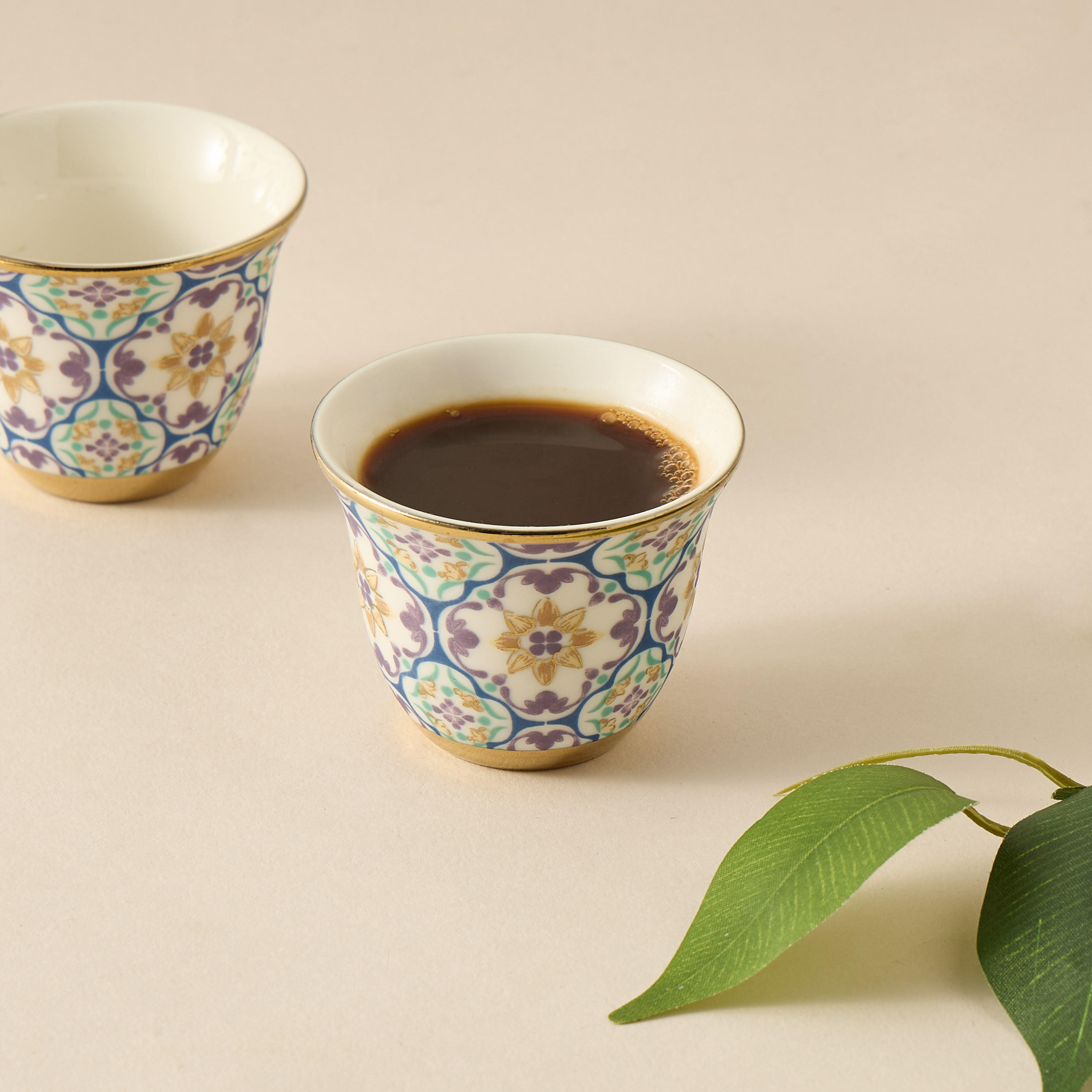 Mosaica 6-Piece Bone China Kahwa Cup Set - 80 ml-household-dining-teaandcoffee-teaandcoffeesets-image-3