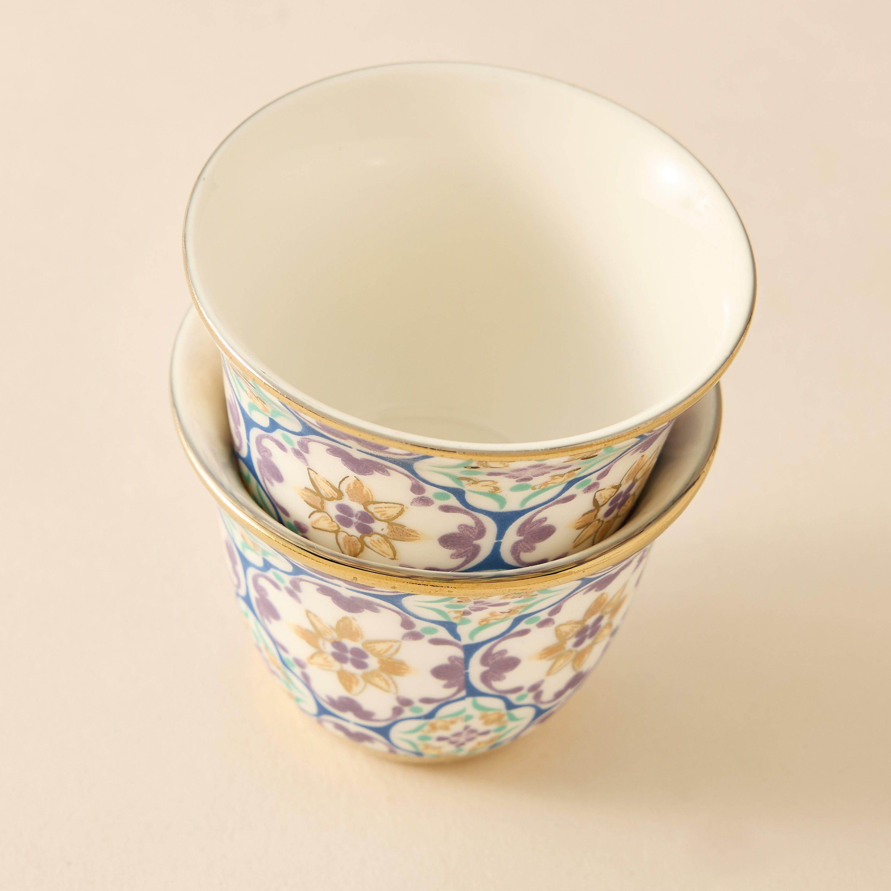 Mosaica 6-Piece Bone China Kahwa Cup Set - 80 ml-household-dining-teaandcoffee-teaandcoffeesets-image-5