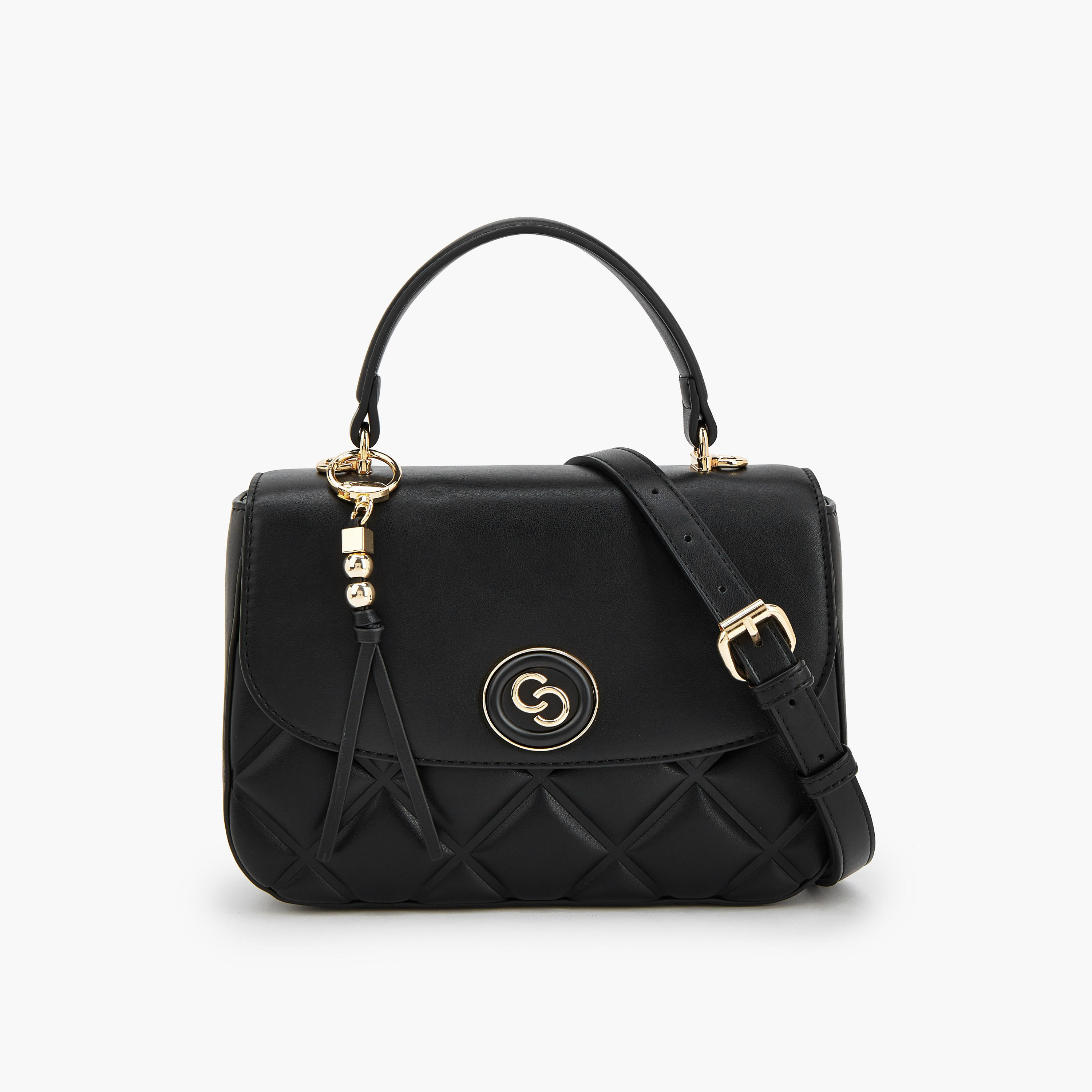 Celeste Quilted Satchel Bag with Adjustable Strap-women-bagsandwallets-handbags-image-1