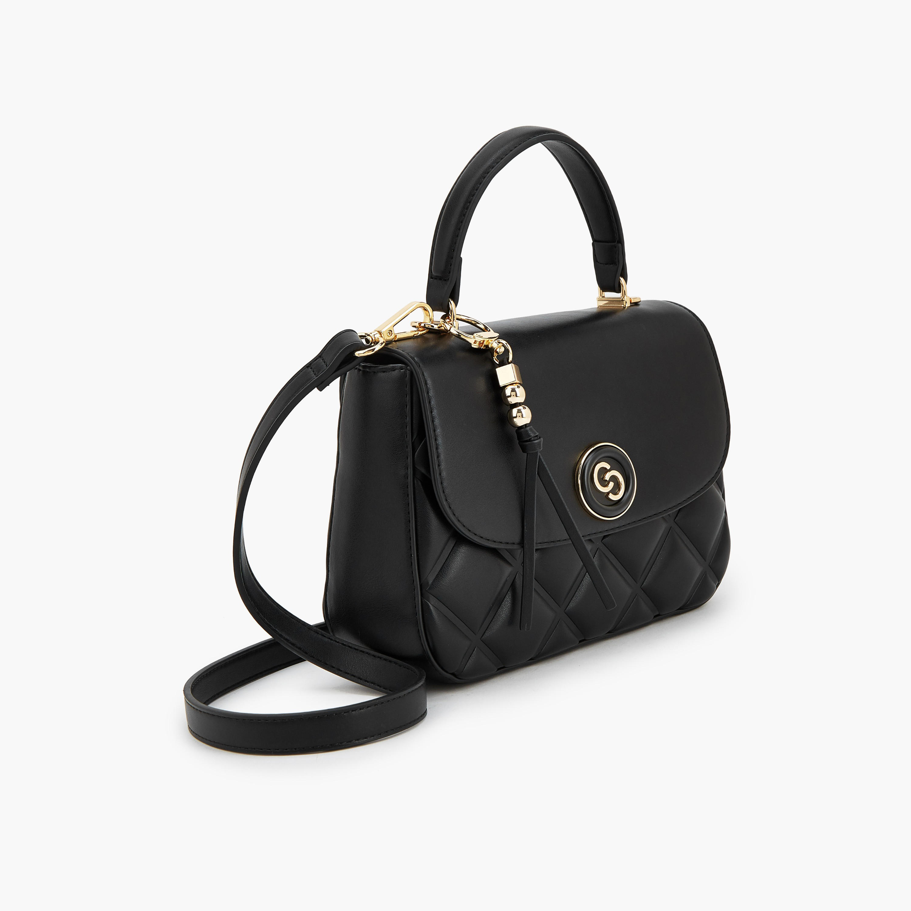 Celeste Quilted Satchel Bag with Adjustable Strap-women-bagsandwallets-handbags-image-3