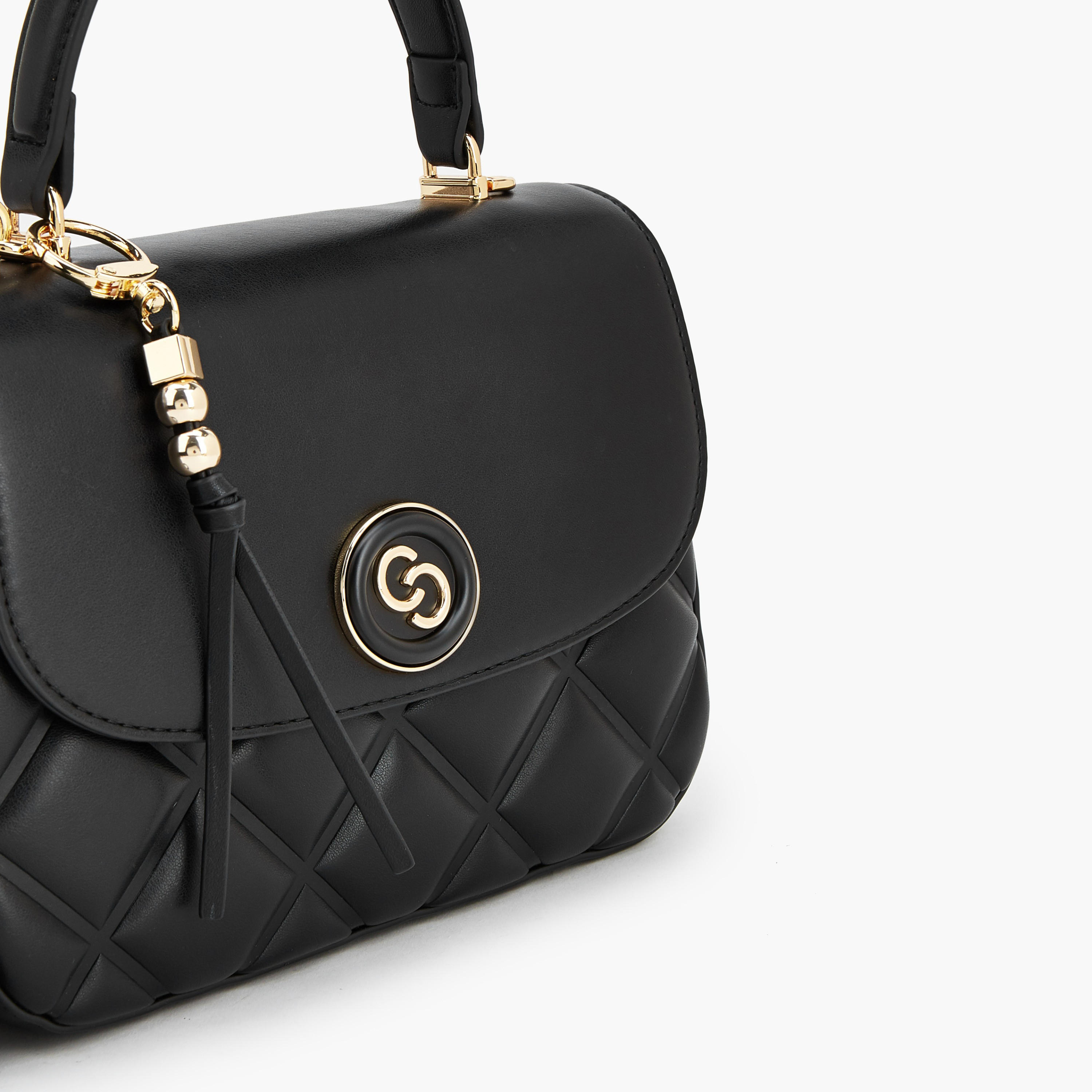 Celeste Quilted Satchel Bag with Adjustable Strap-women-bagsandwallets-handbags-image-4
