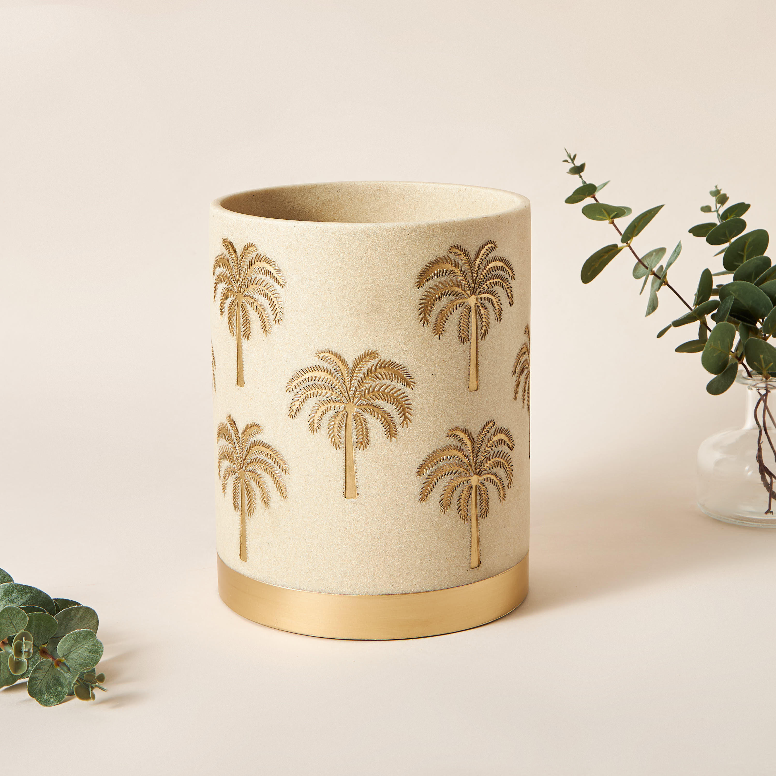 Palm Tree Embossed Waste Bin-household-bathandlaundry-wastebinsandaccessories-image-2