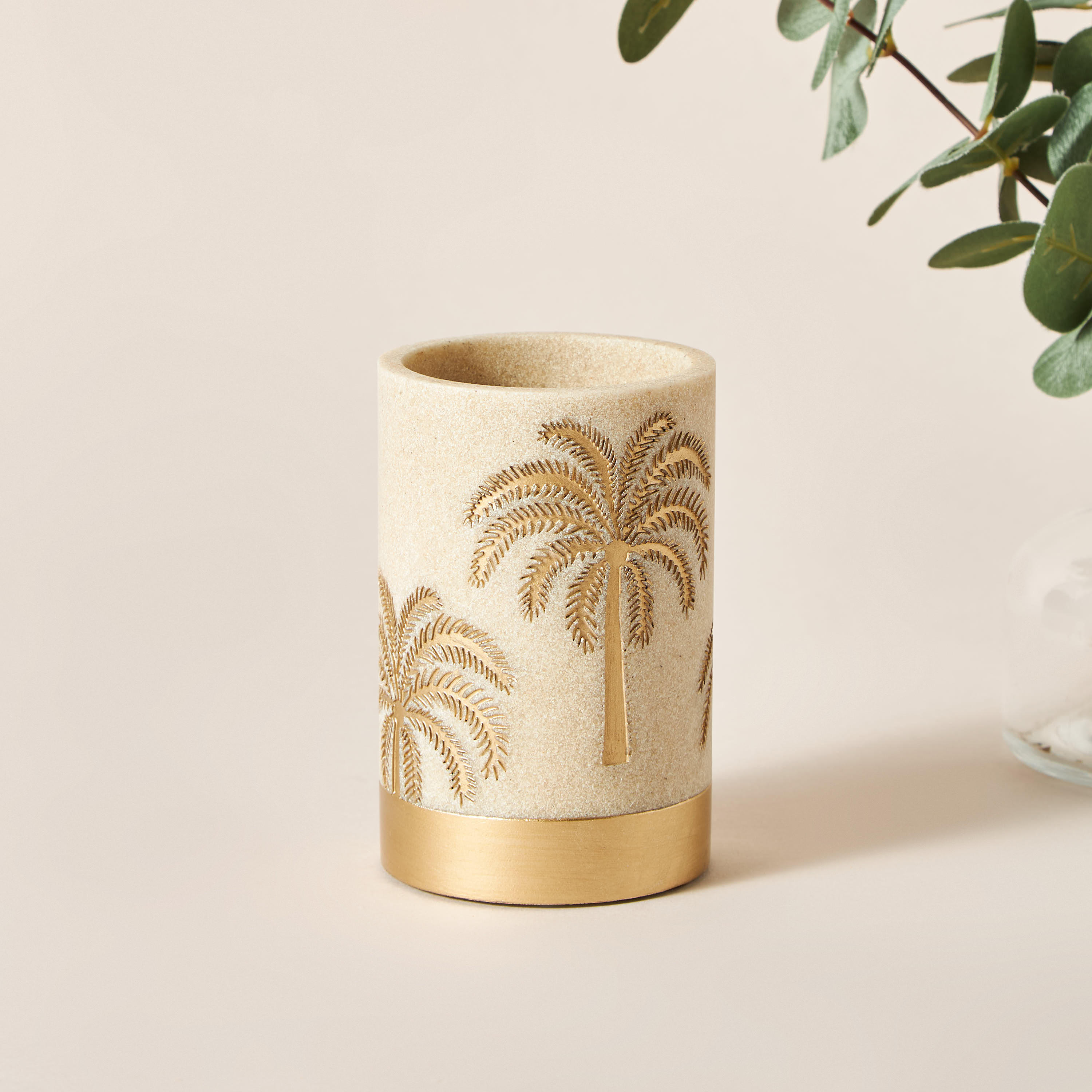 Palm Tree Embossed Tumbler-household-bathandlaundry-bathaccessories-toothbrushholdersandtumblers-image-1