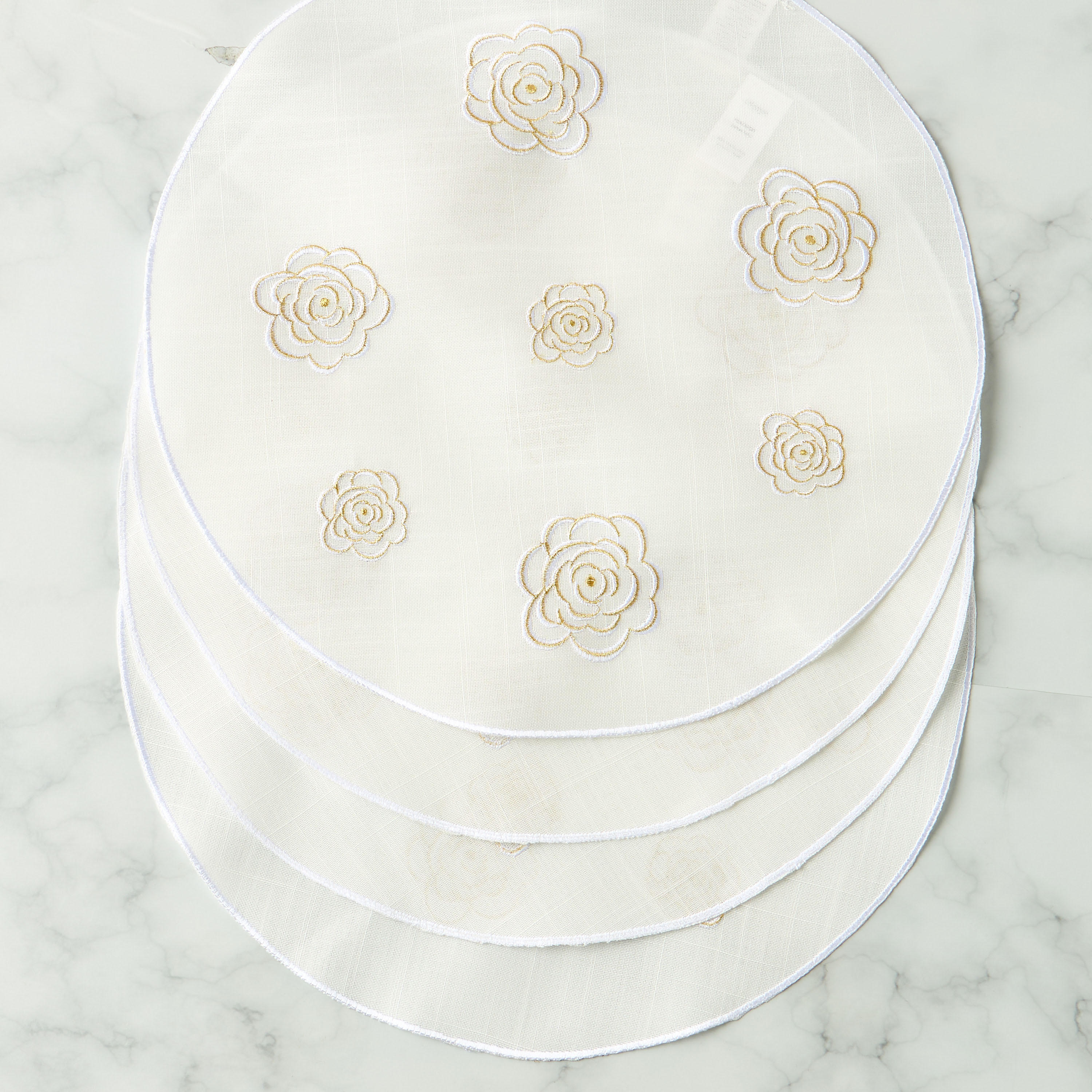 Floral Embroidered 4-Piece Placemat Set - 38 cms-household-dining-tablelinen-placemats-image-5