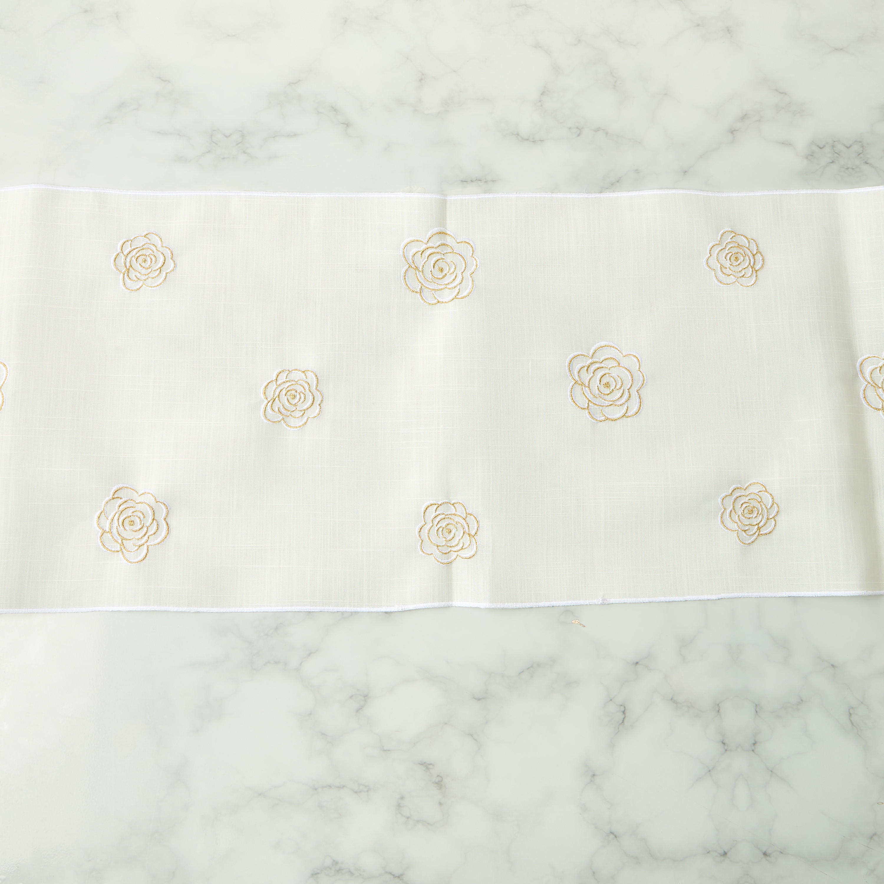 Embroidered Rose Table Runner - 33x180 cms-household-dining-tablelinen-runnersandtablecovers-image-1