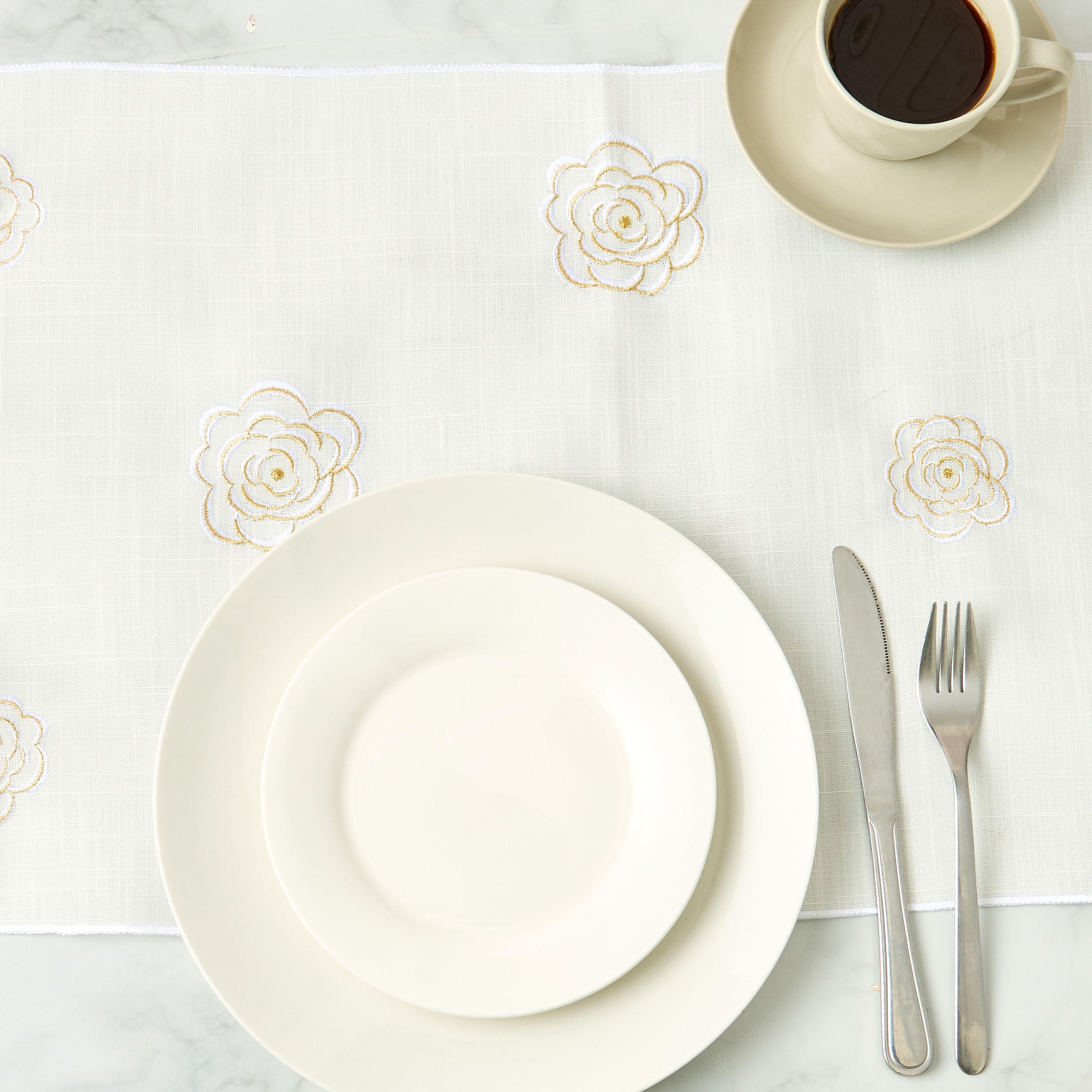Embroidered Rose Table Runner - 33x180 cms-household-dining-tablelinen-runnersandtablecovers-image-3