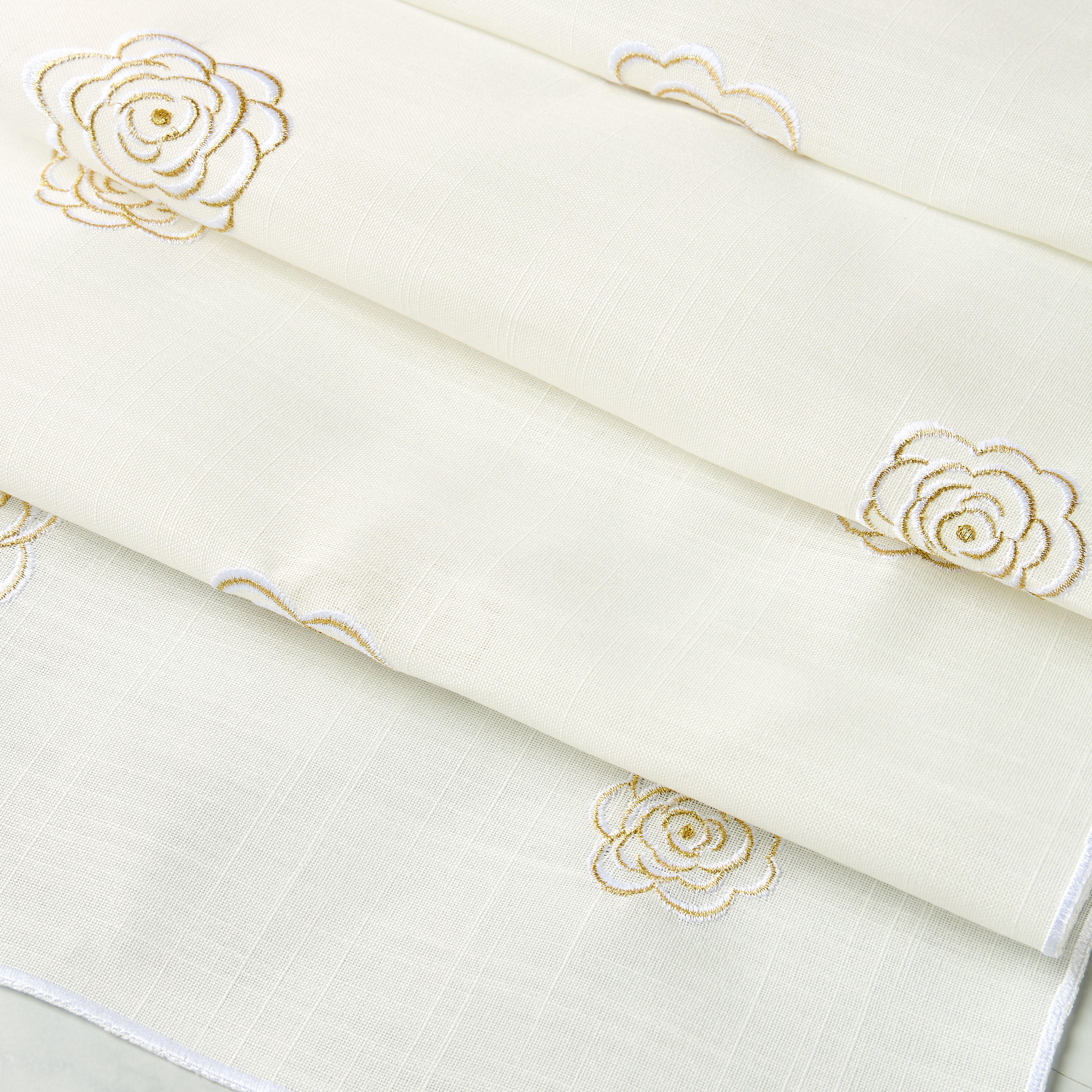 Embroidered Rose Table Runner - 33x180 cms-household-dining-tablelinen-runnersandtablecovers-image-4