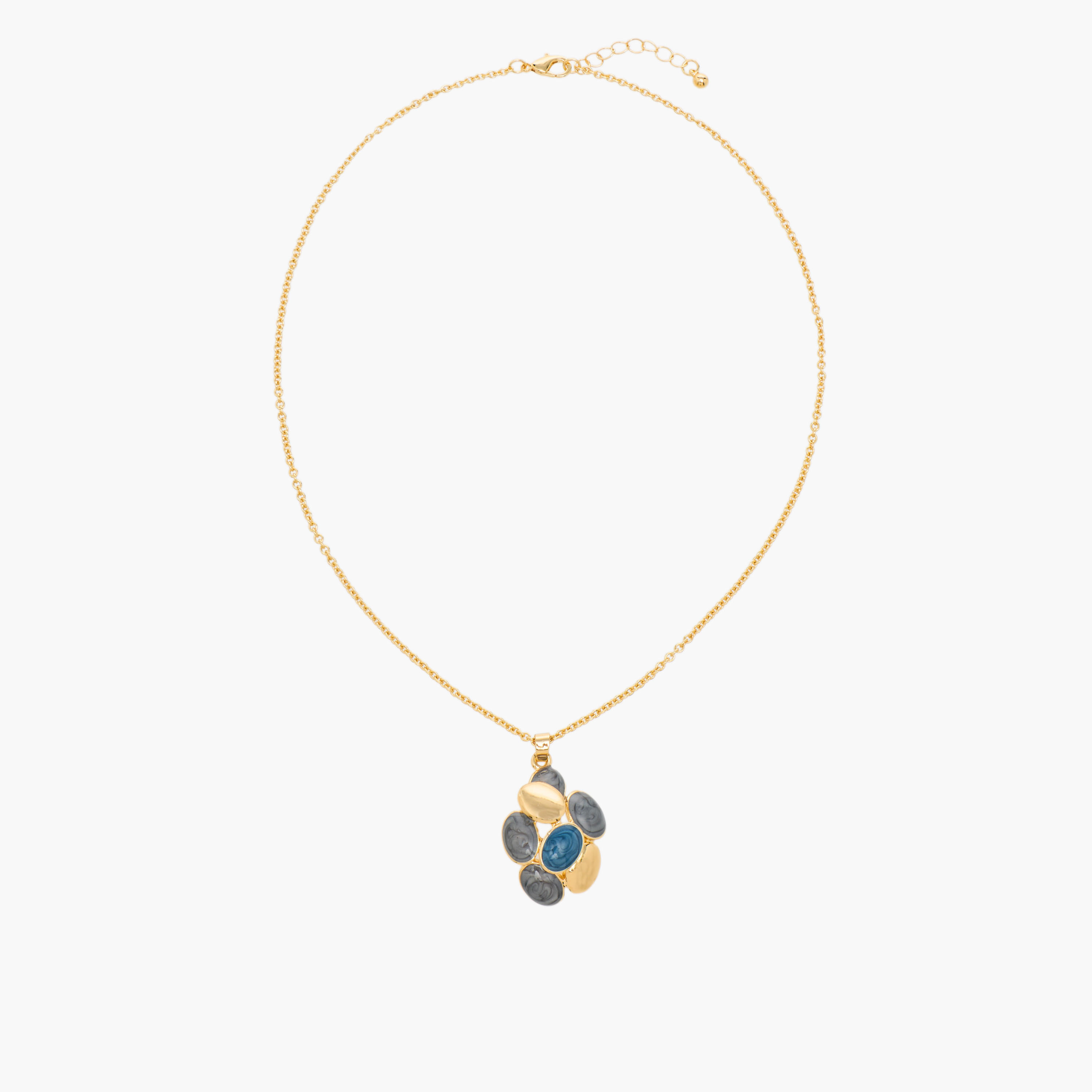 Set of 2 Gold Tone Embellished Pendant Necklace and Earrings-women-watchesandjewellery-jewellery-jewellerysets-image-2