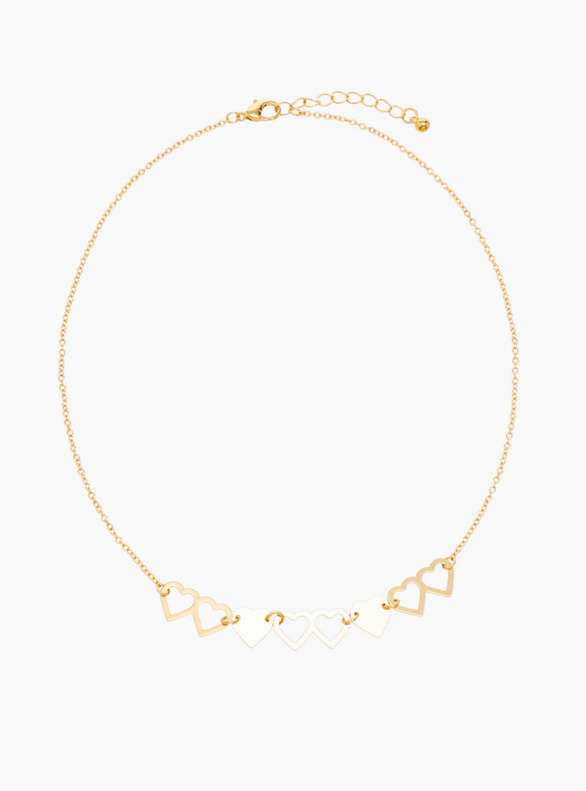 Pack of 2 Gold Tone Necklace with Heart Charm-women-watchesandjewellery-jewellery-necklacesandpendants-image-2