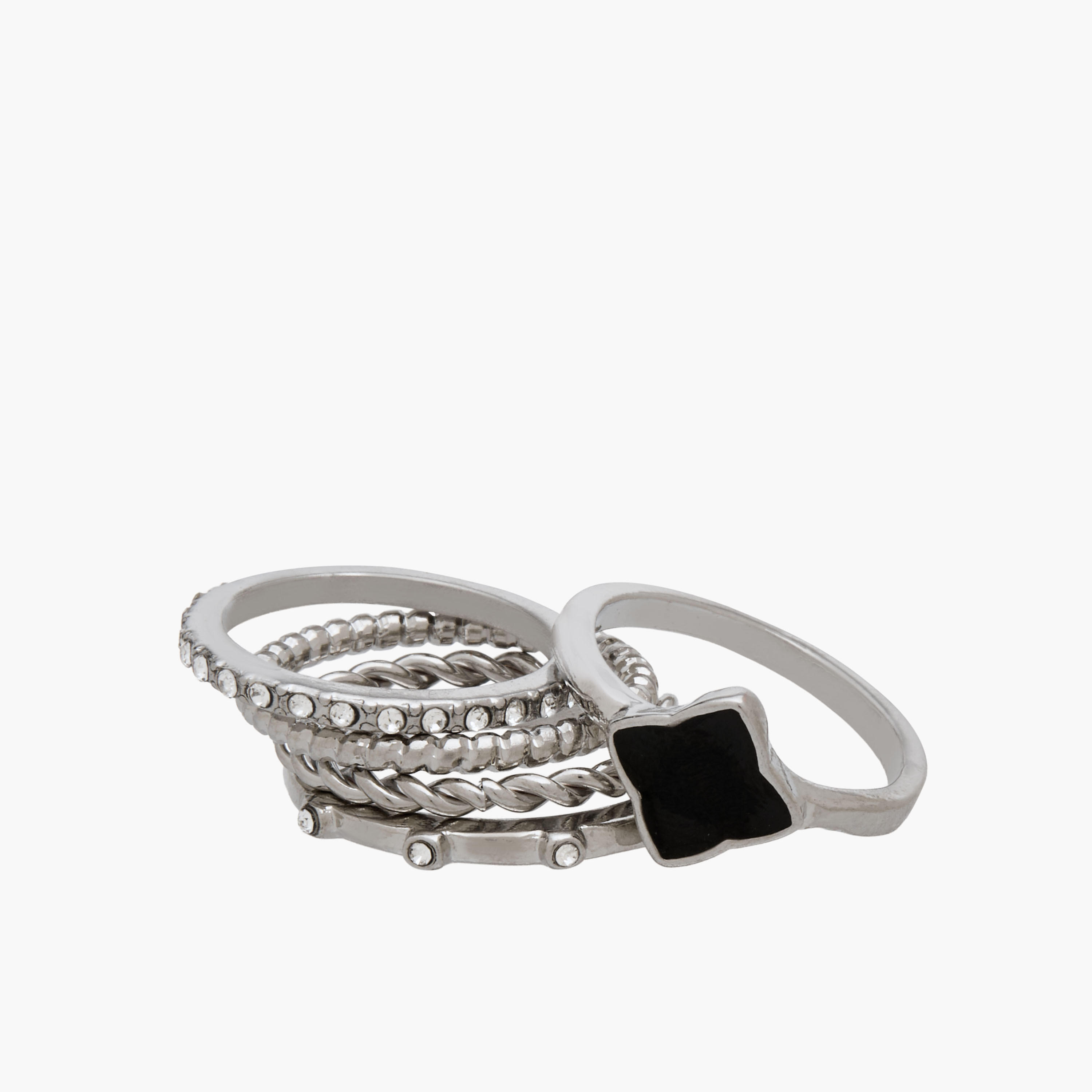 Set of 8 - Assorted Stackable Silver Tone Ring-women-watchesandjewellery-jewellery-rings-image-3