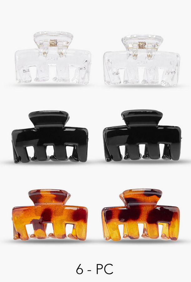 Pack of 6 Rectangular Hair Clamp with Assorted Design-women-image-1