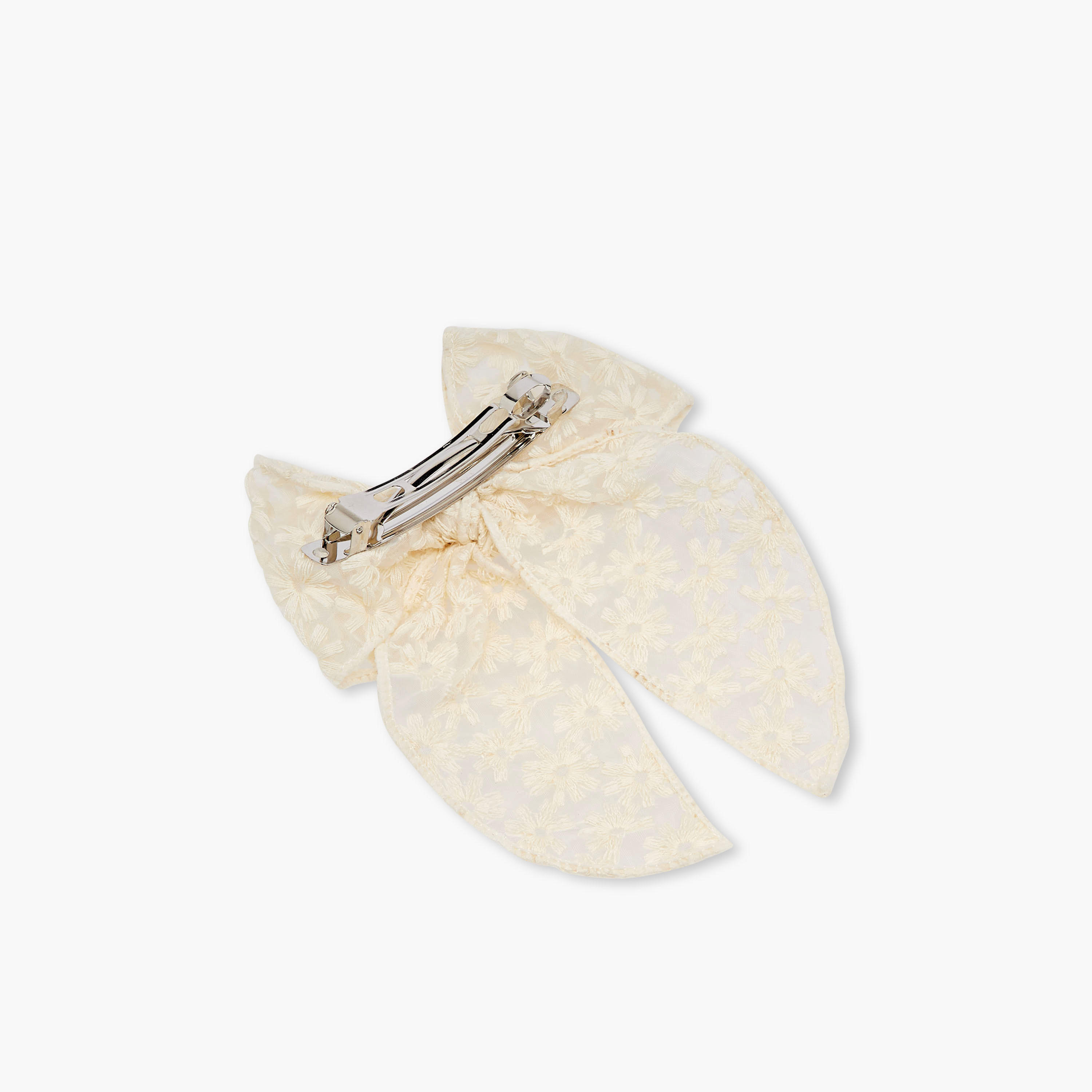 Bow Barrette Hair Clip with Floral Embroidery-women-hairaccessories-clips-image-3