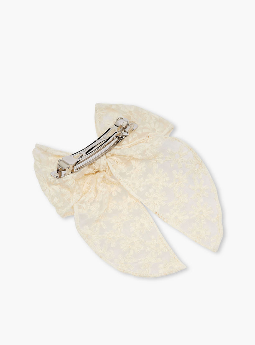 Bow Barrette Hair Clip with Floral Embroidery-women-hairaccessories-clips-image-3