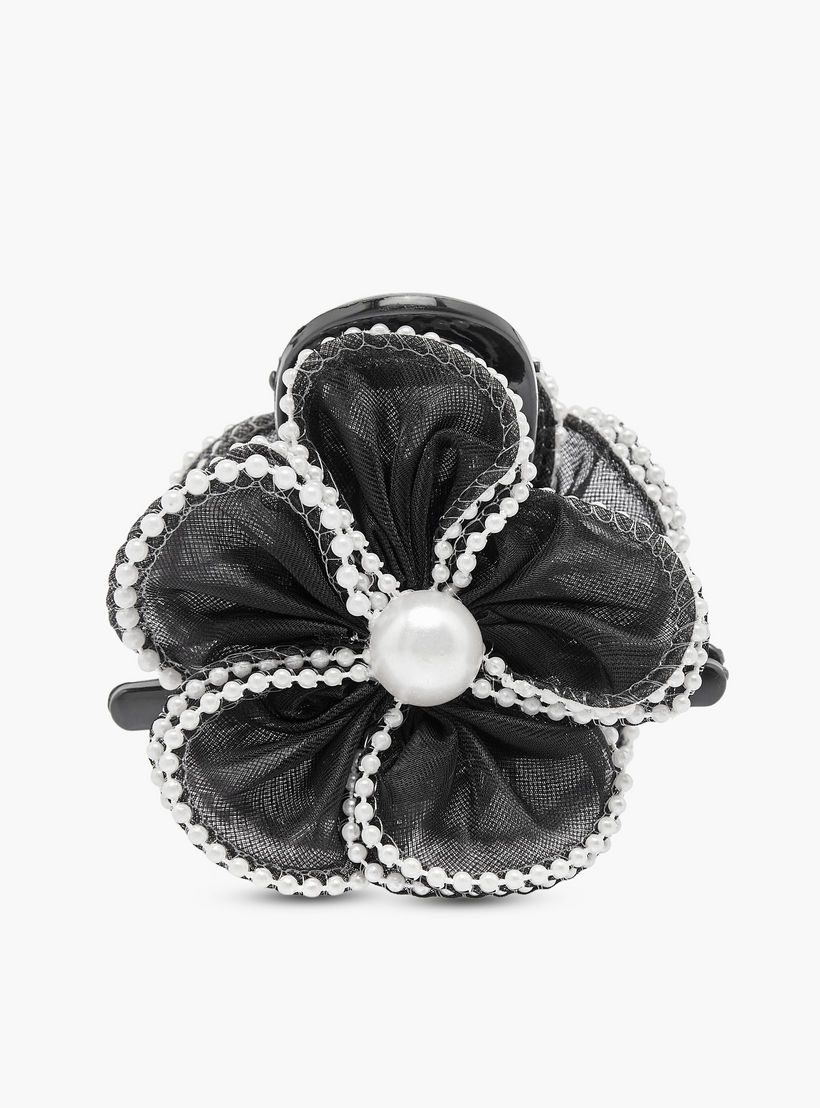 Pack of 2 Floral Hair Clamp with Pearl Embellished Design-women-hairaccessories-clamps-image-2