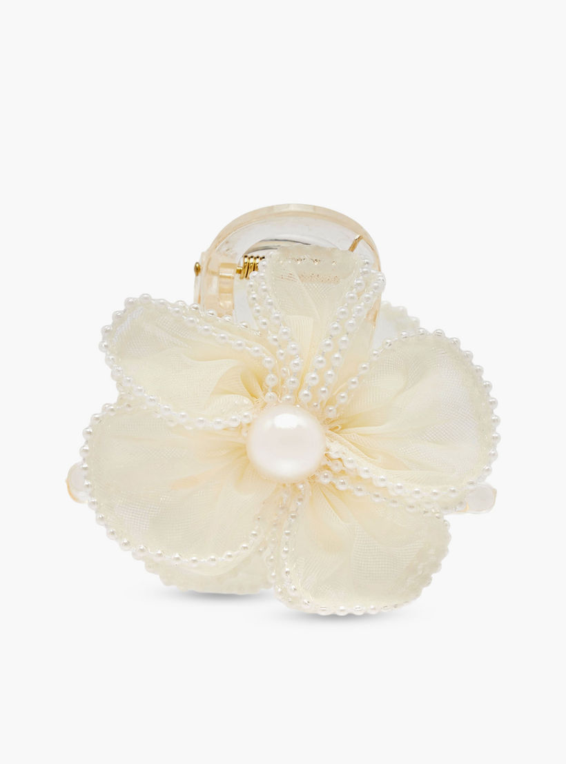 Pack of 2 Floral Hair Clamp with Pearl Embellished Design-women-hairaccessories-clamps-image-3