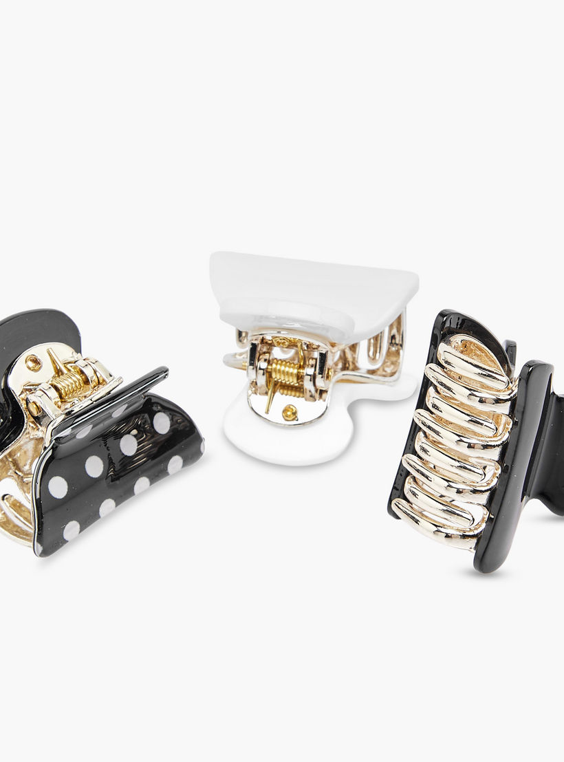 Pack of 3 Curved Hair Clamp with Metallic Claw-women-hairaccessories-clamps-image-6