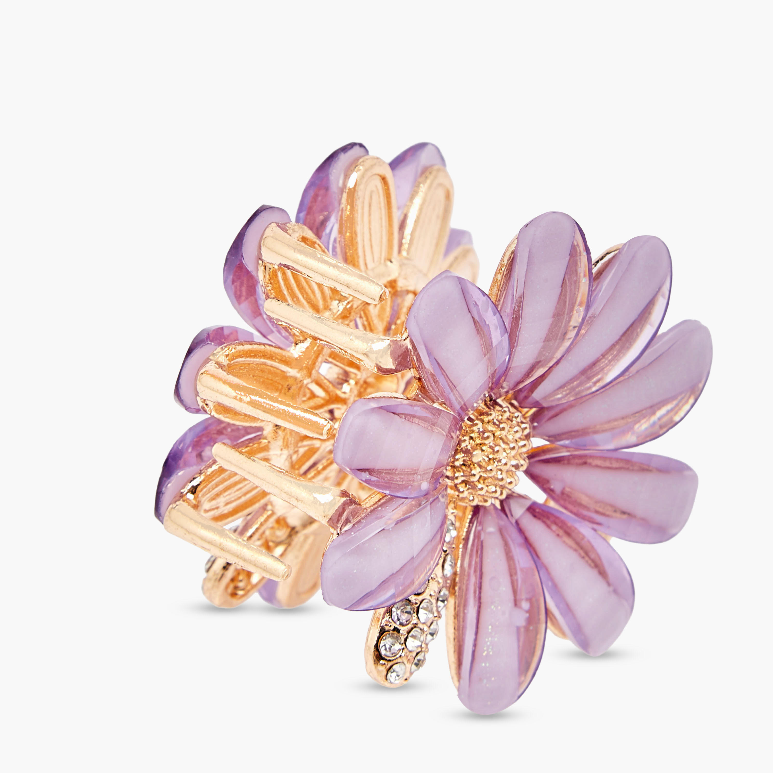 Pack of 2 Floral Hair Clamp with Embellishment-women-hairaccessories-clamps-image-5