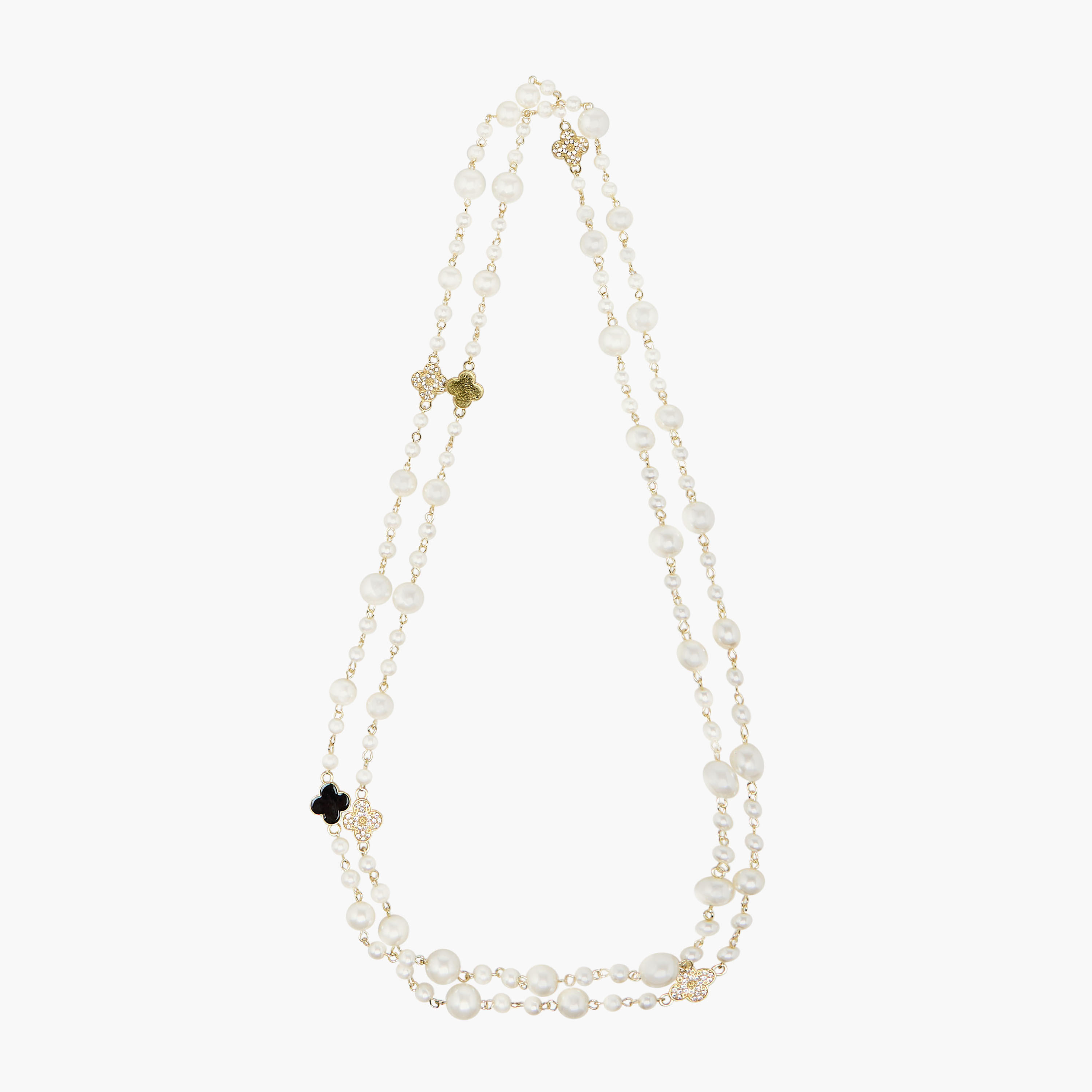 Gold Tone Necklace with Pearl Embellishment-women-watchesandjewellery-jewellery-necklacesandpendants-image-1